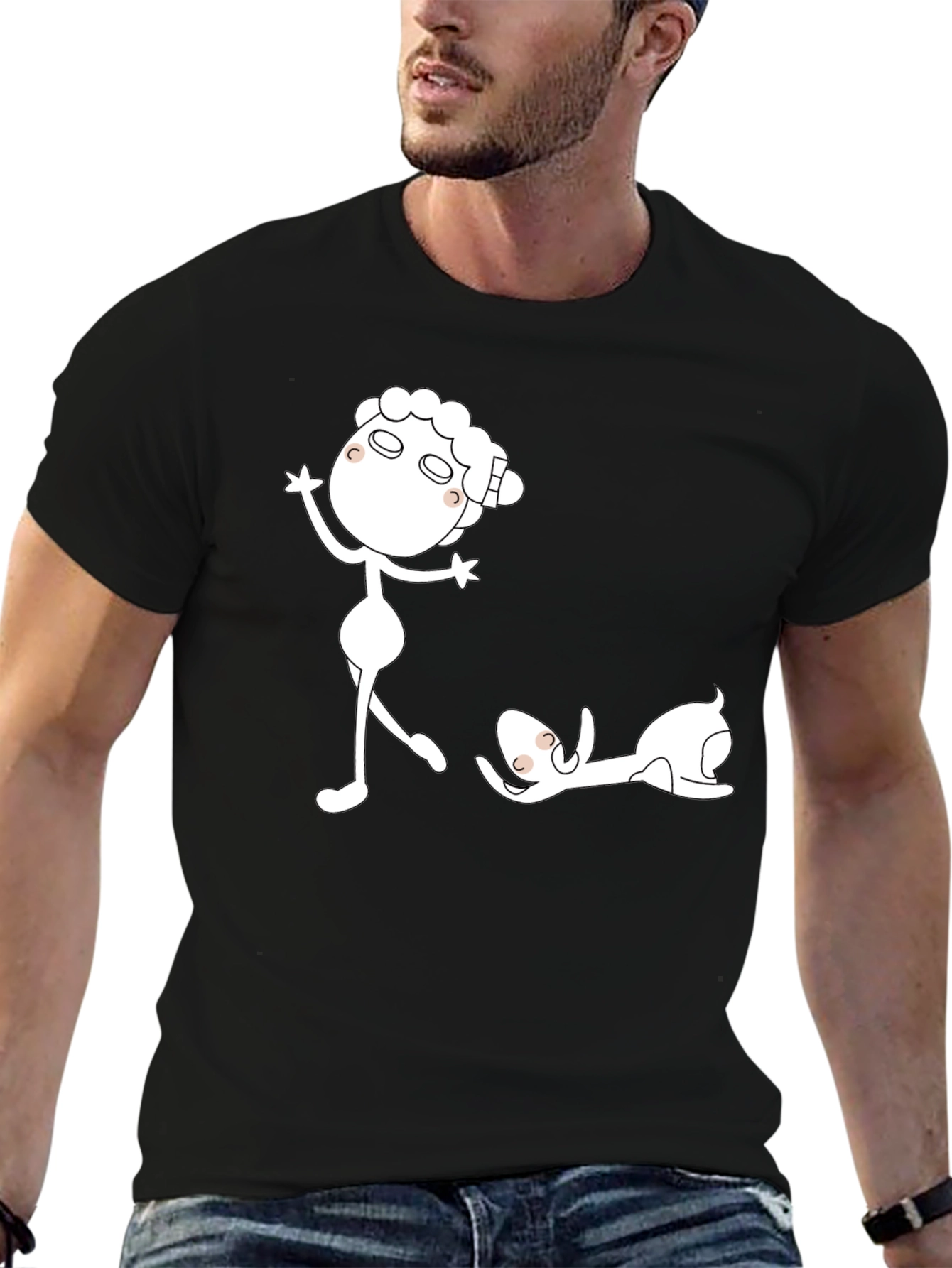 Funny Sheep Black T-Shirt