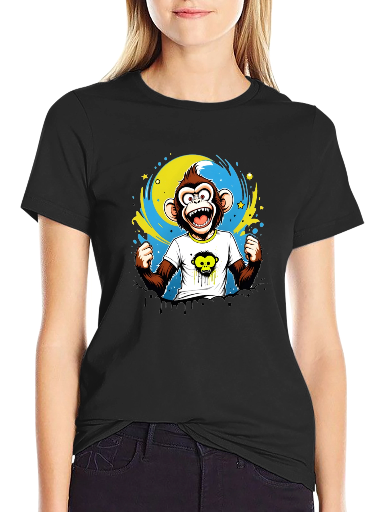 Funky Monkey Graphic T-Shirt - Black