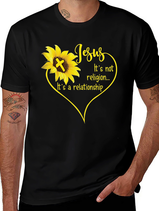 Jesus Sunflower Christian T-Shirt - Its a Relationship