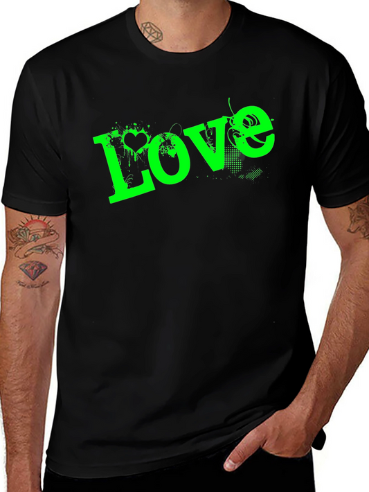Love Graphic Print Black T-Shirt