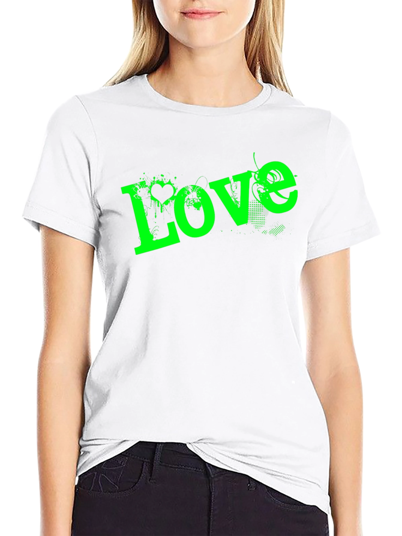Love Graphic Print Black T-Shirt