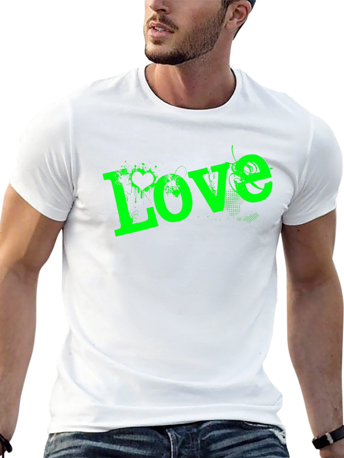 Love Graphic Print Black T-Shirt