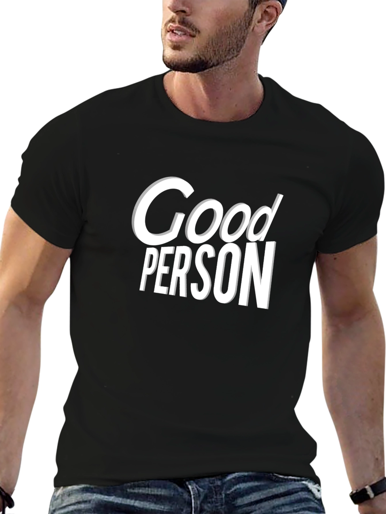 Good Person Black Cotton T-Shirt
