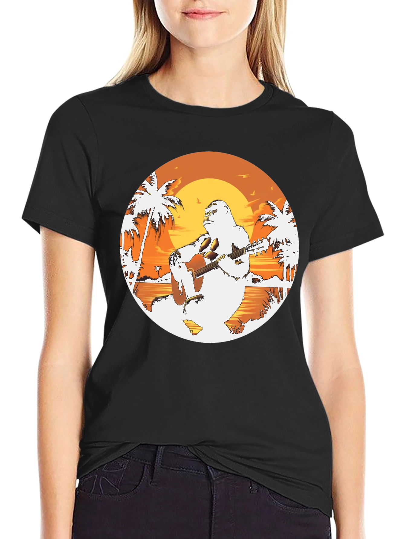 Sasquatch Beach Guitar T-Shirt