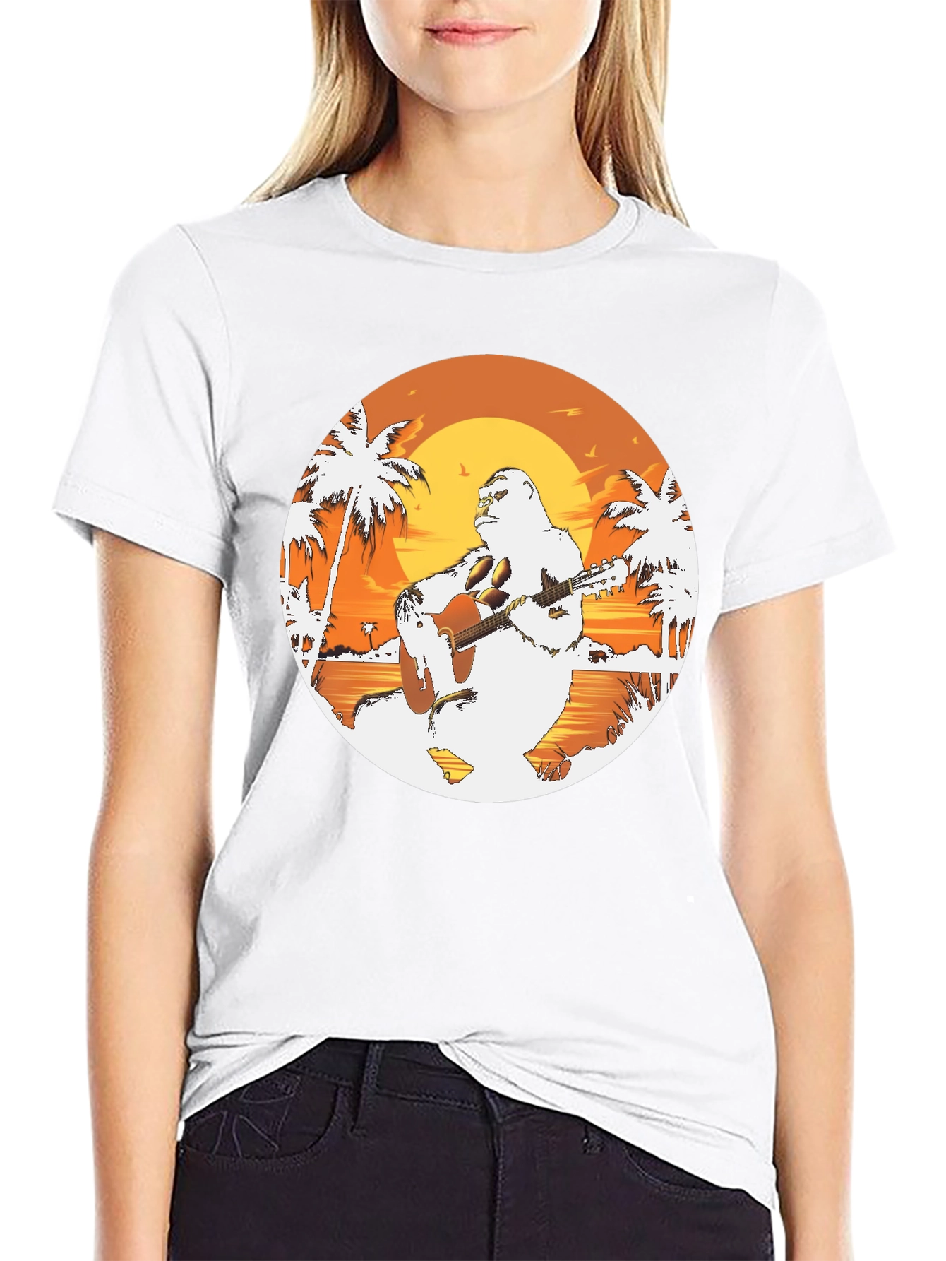 Sasquatch Beach Guitar T-Shirt