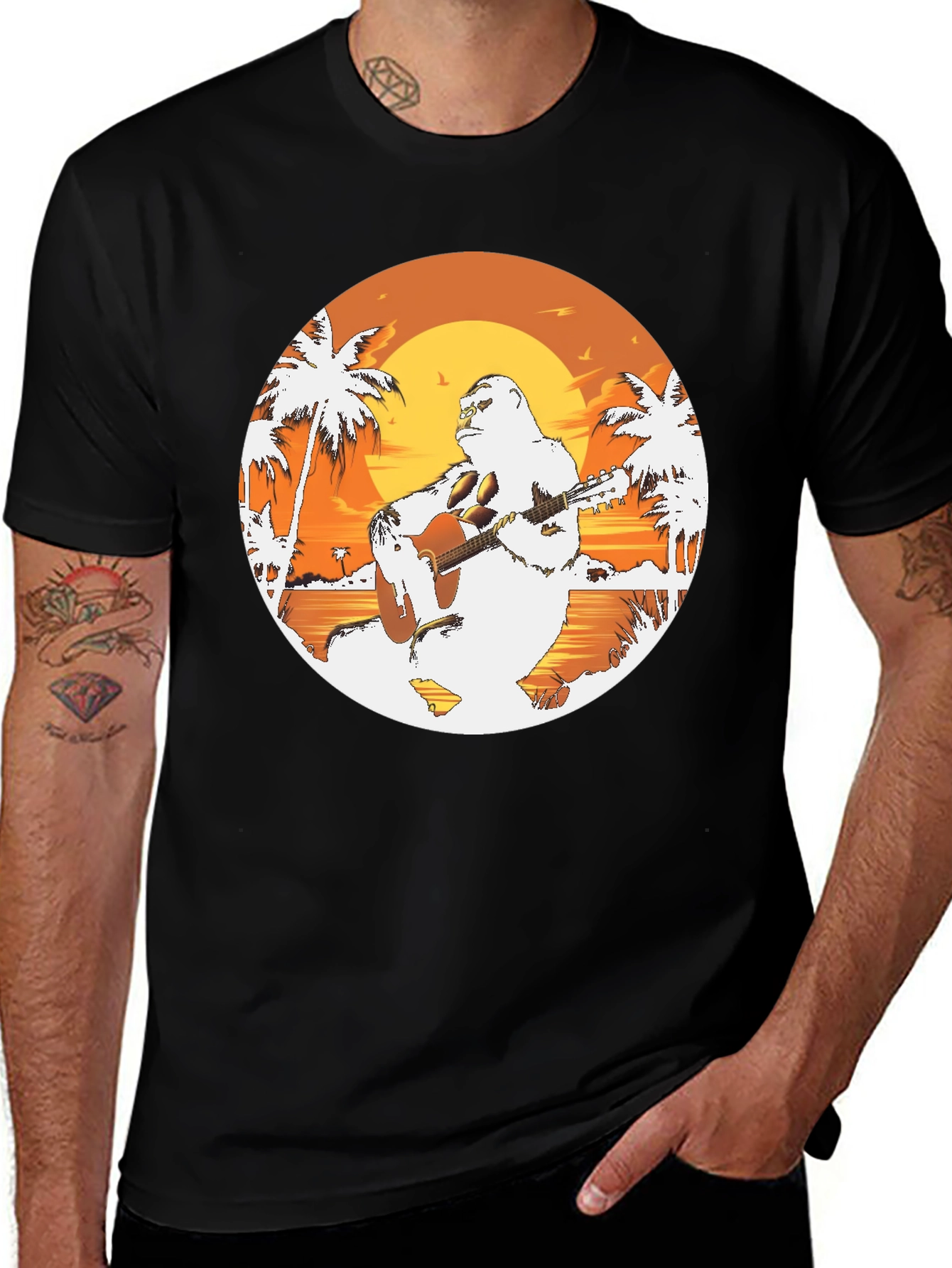 Sasquatch Beach Guitar T-Shirt