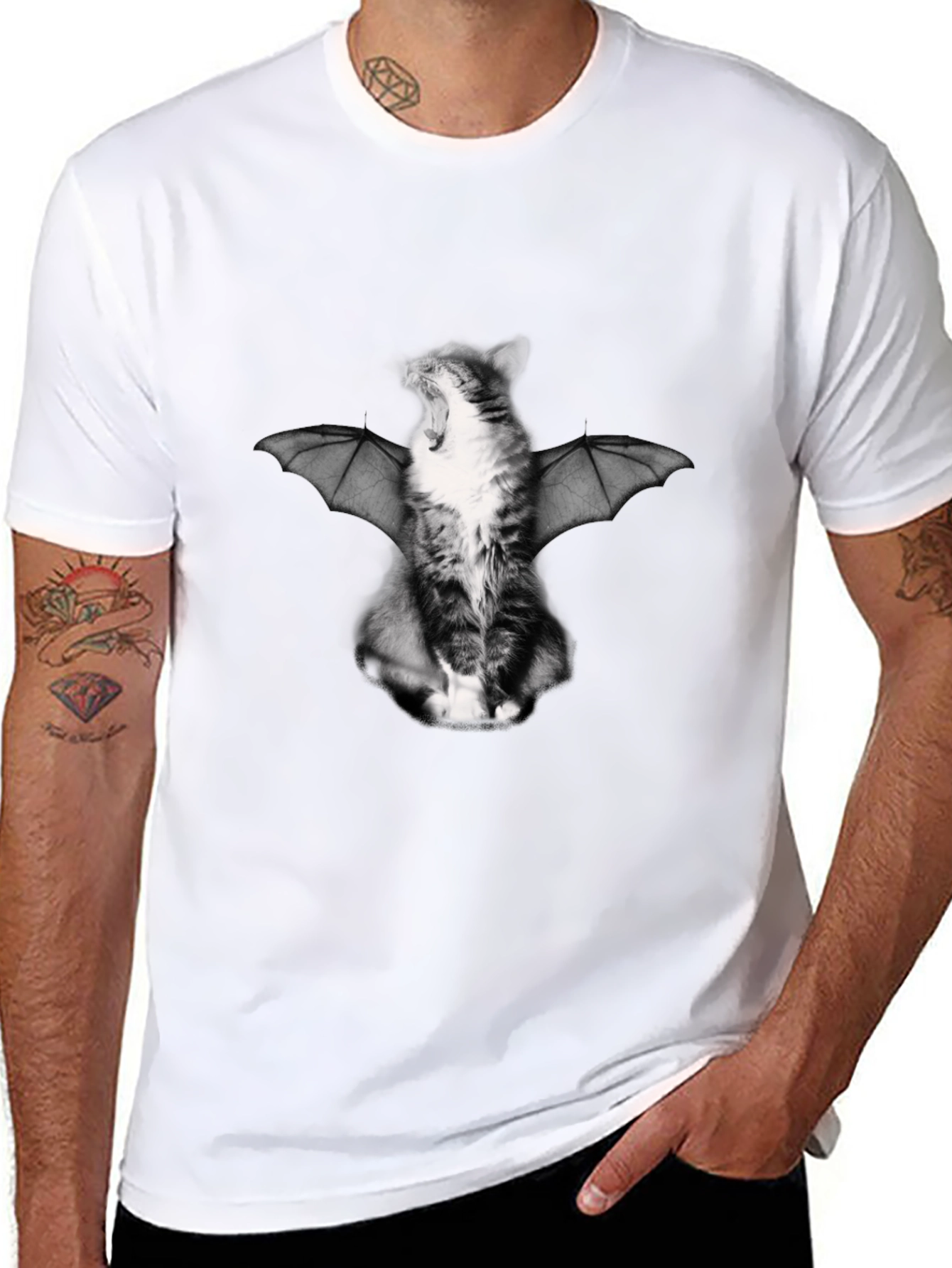 Cat Bat T-Shirt - Unique Graphic Tee