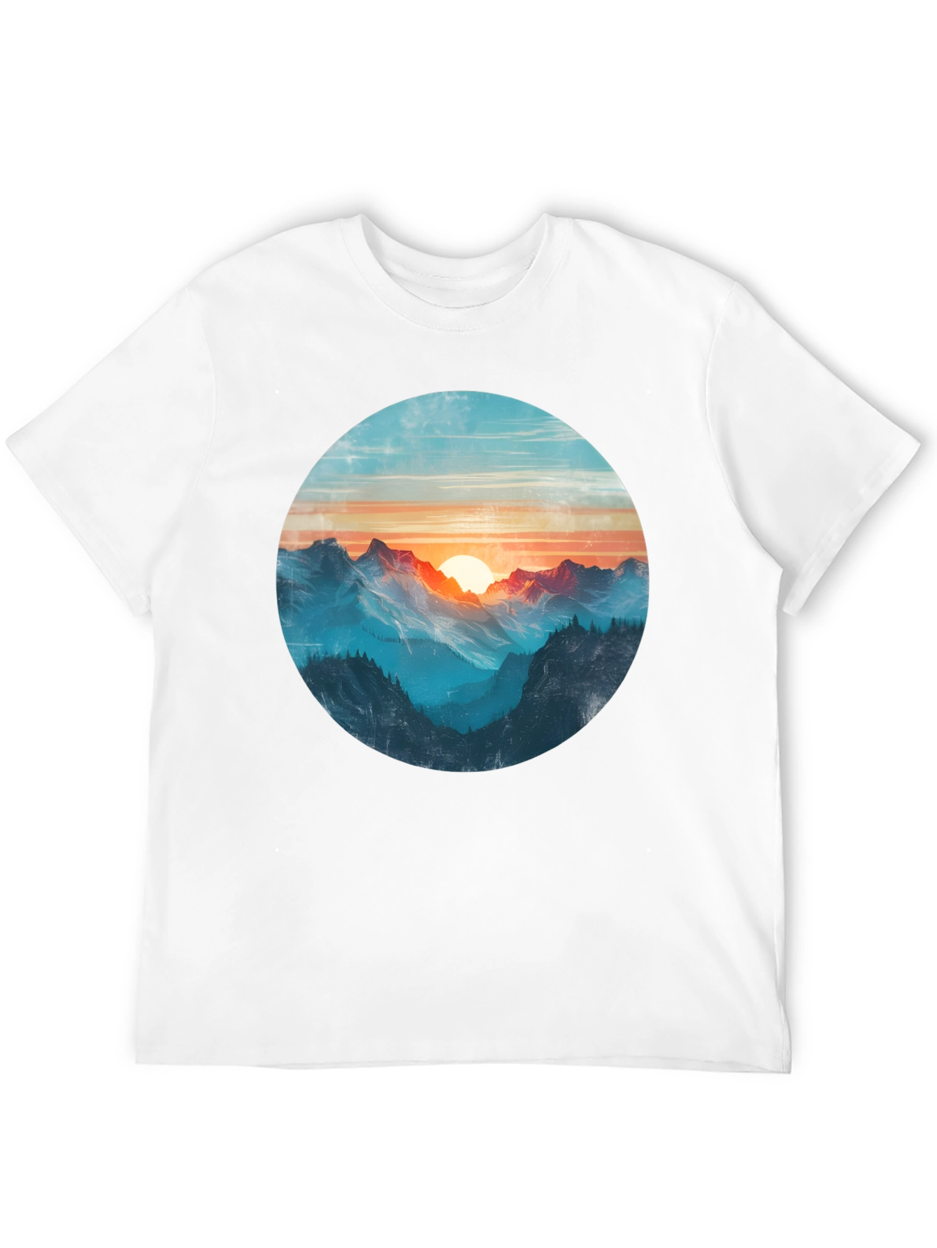 Mountain Sunset Graphic Tee - Black