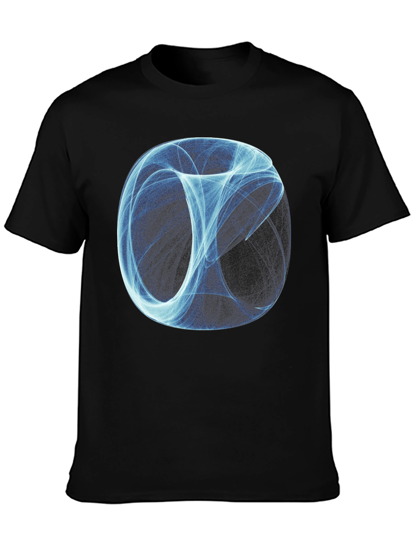 Abstract Sphere Graphic Print Black T-Shirt