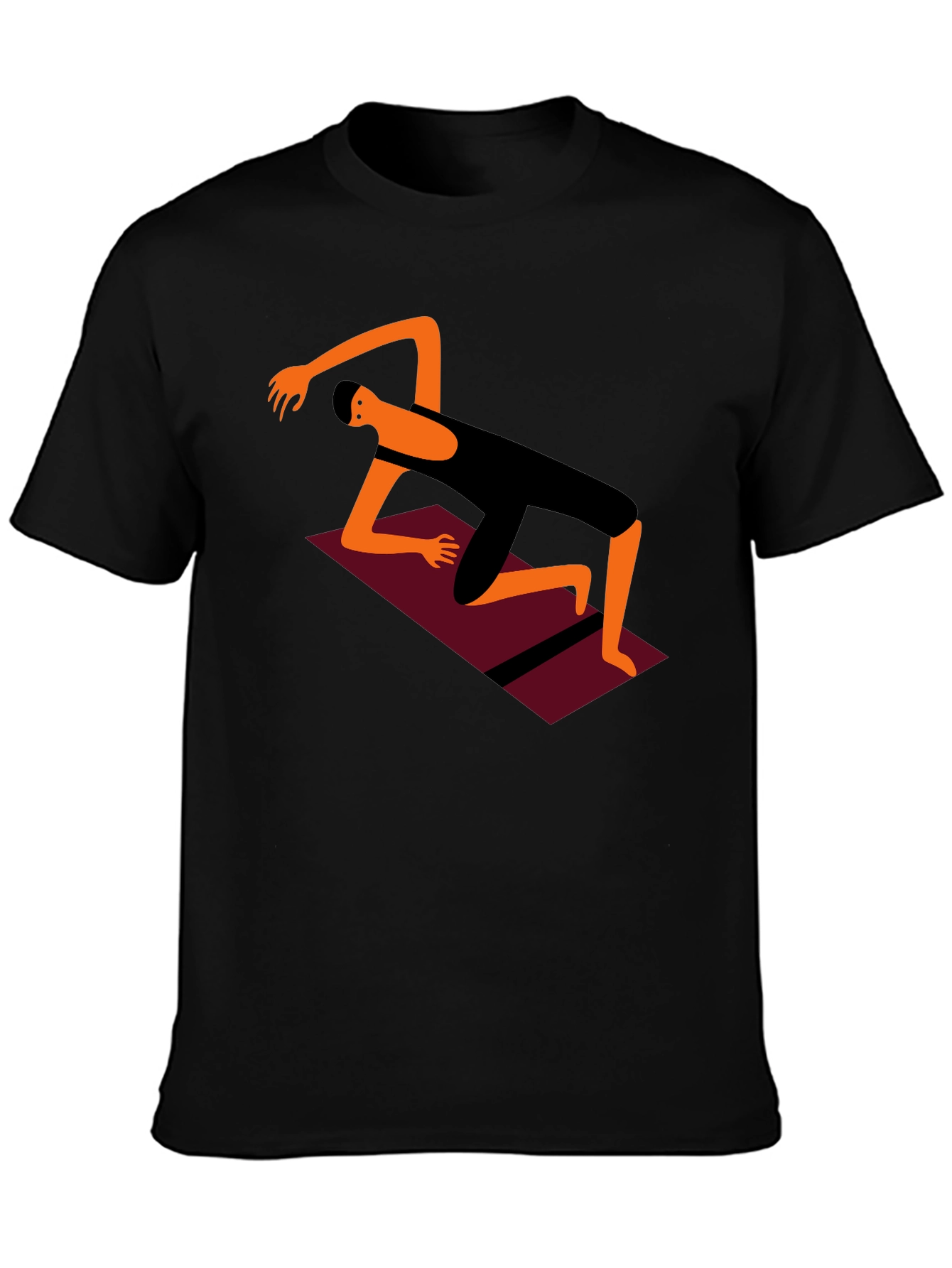 Yoga Pose Graphic Tee - Black Cotton Comfort