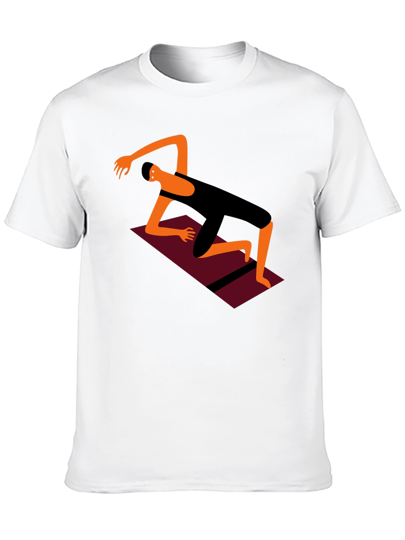 Yoga Pose Graphic Tee - Black Cotton Comfort