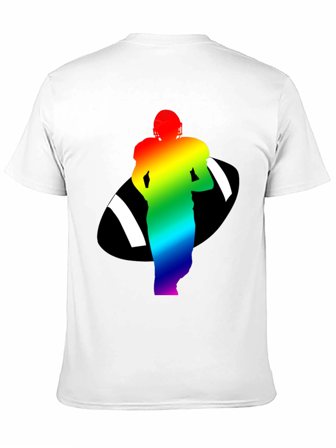 Rainbow Football Player Graphic Tee