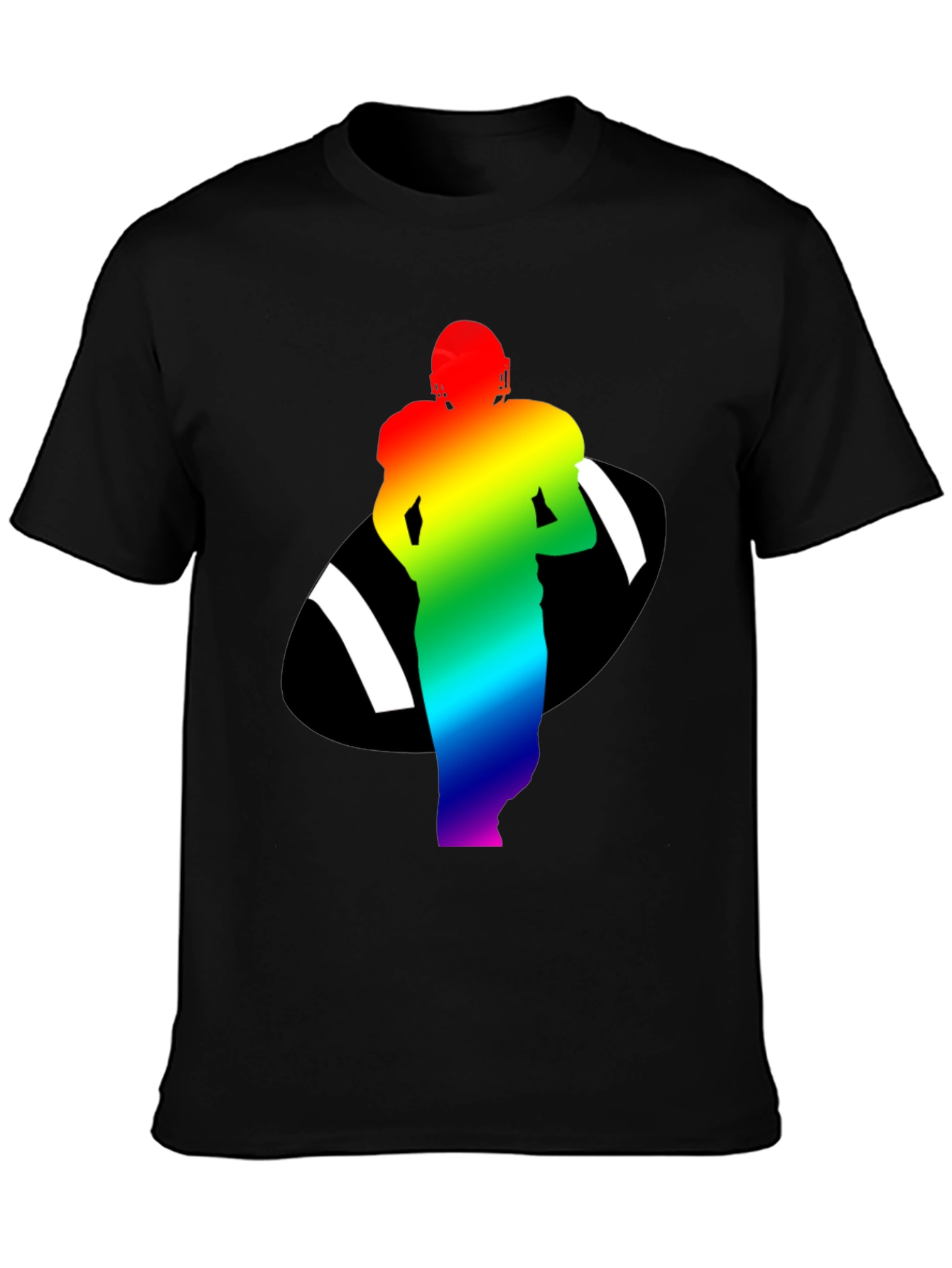Rainbow Football Player Graphic Tee