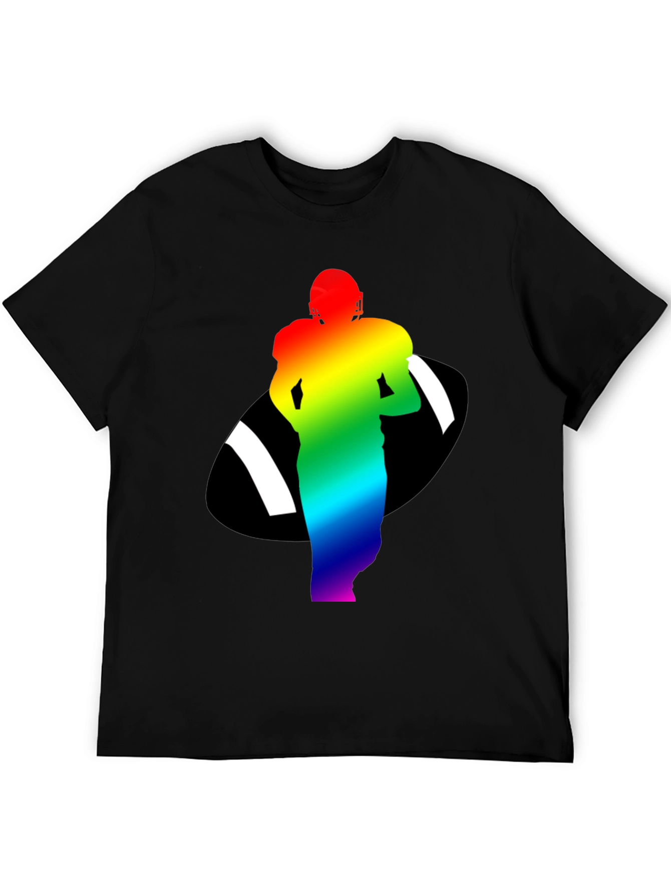 Rainbow Football Player Graphic Tee