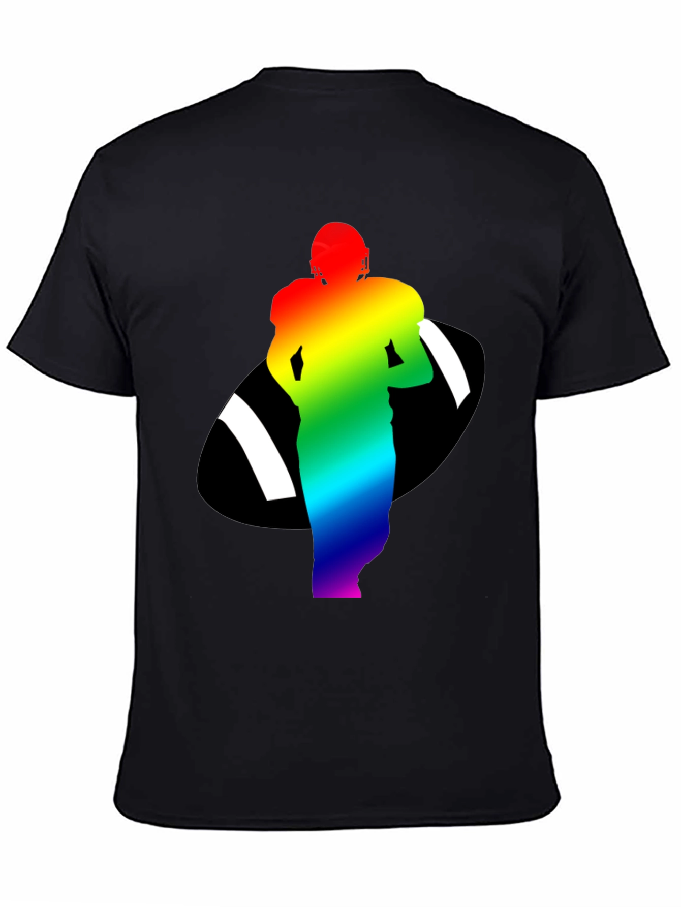 Rainbow Football Player Graphic Tee