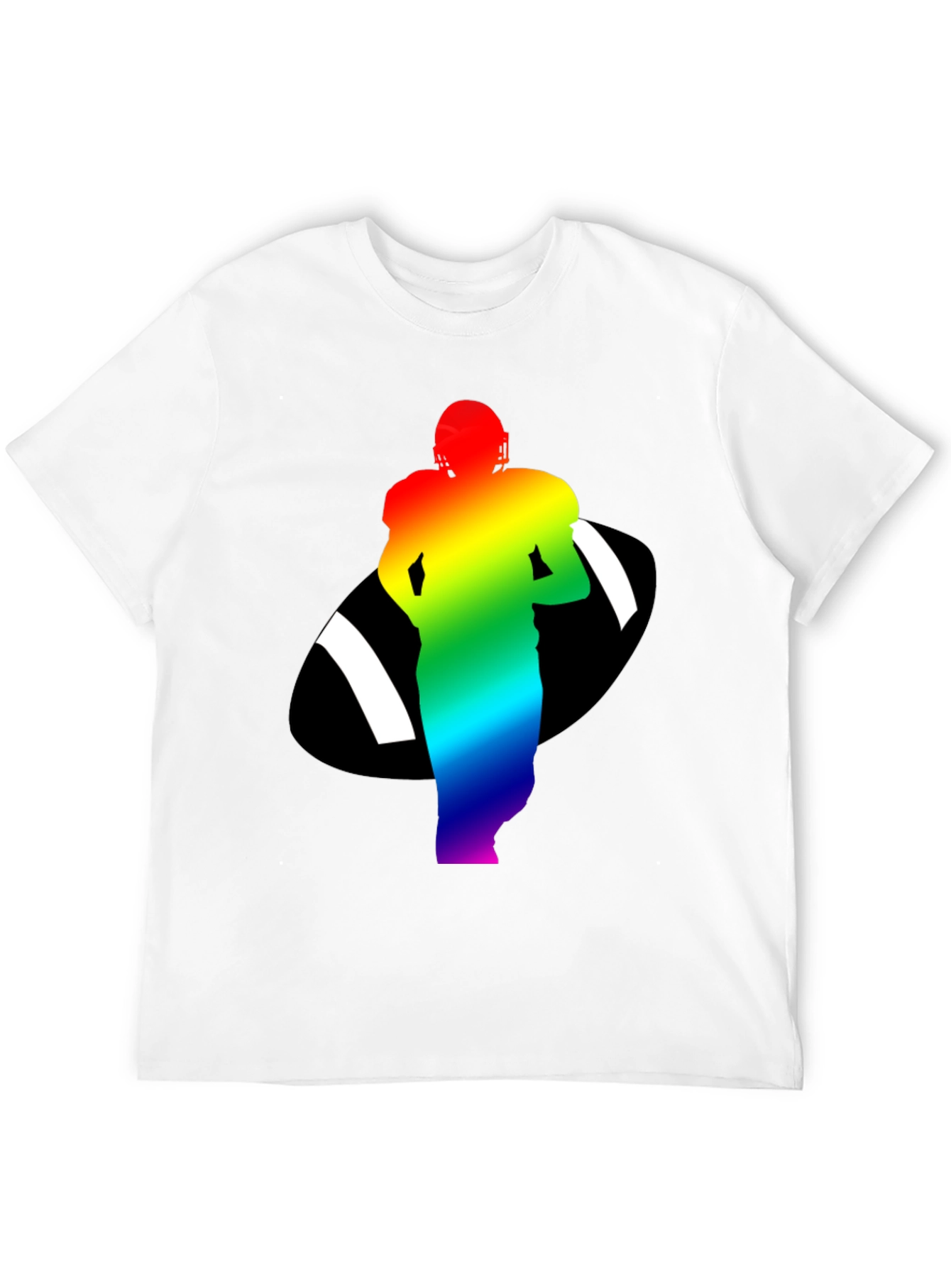 Rainbow Football Player Graphic Tee