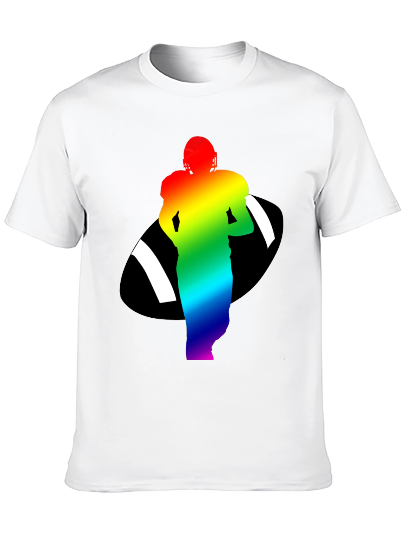 Rainbow Football Player Graphic Tee