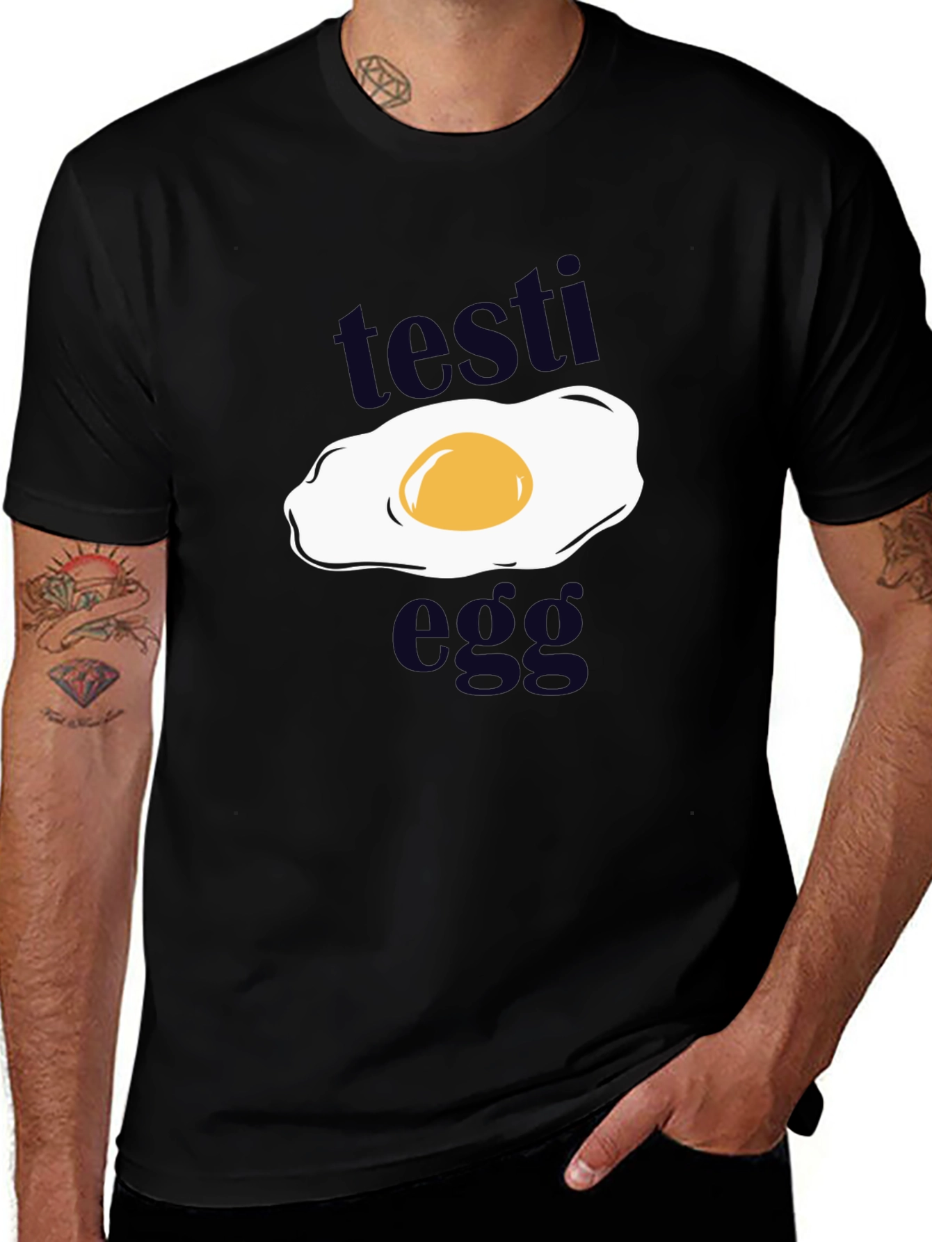 Testi Egg Graphic T-Shirt - Funny Novelty Tee
