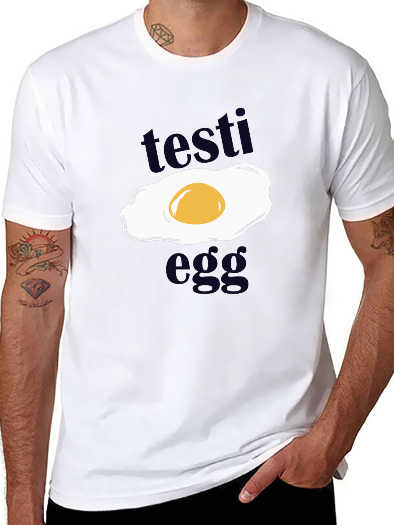 Testi Egg Graphic T-Shirt - Funny Novelty Tee