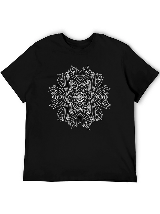 Geometric Mandala Graphic Print Tee - Modern Stylish Design