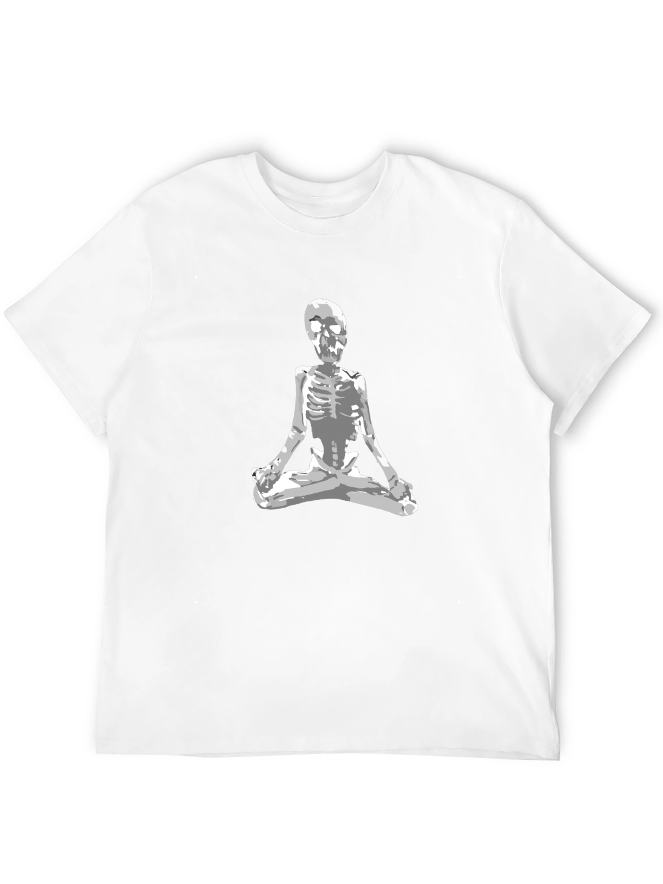 Skeleton Meditating Graphic Tee - Black Cotton T-Shirt