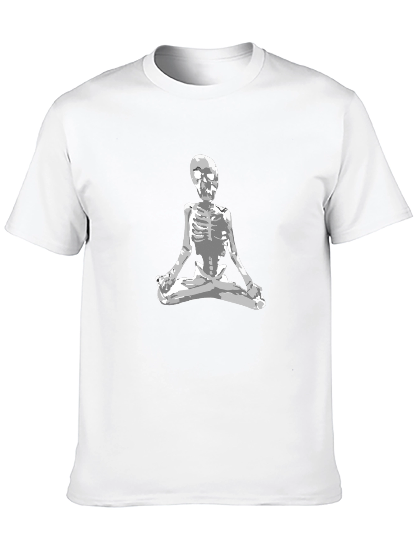 Skeleton Meditating Graphic Tee - Black Cotton T-Shirt