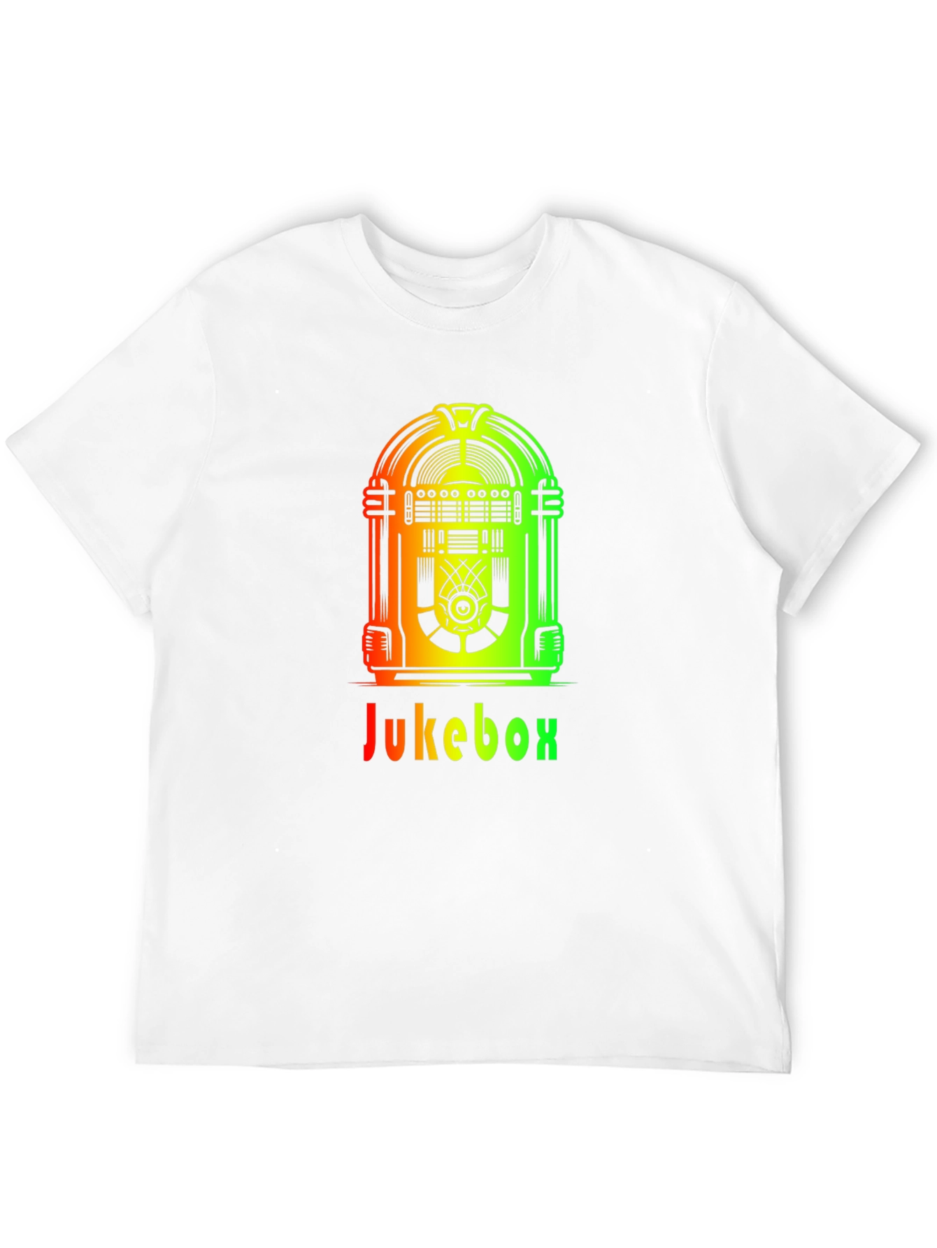 Retro Jukebox Graphic Tee - Black Cotton T-Shirt