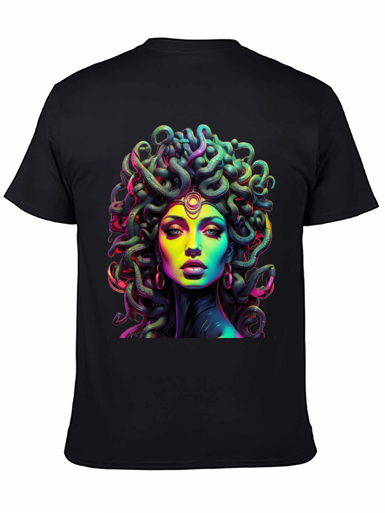 Medusa Graphic Tee - Black Cotton T-Shirt