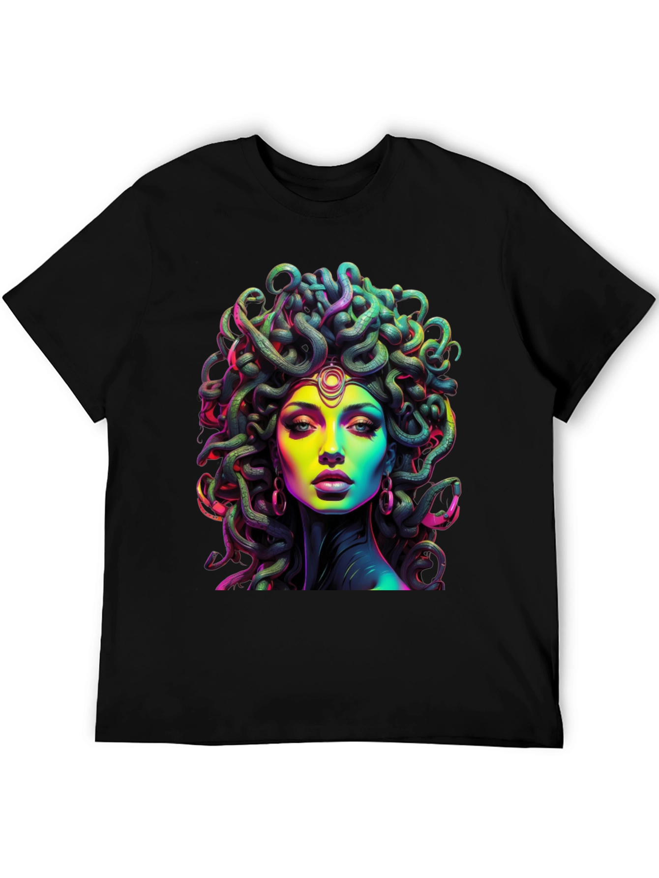 Medusa Graphic Tee - Black Cotton T-Shirt