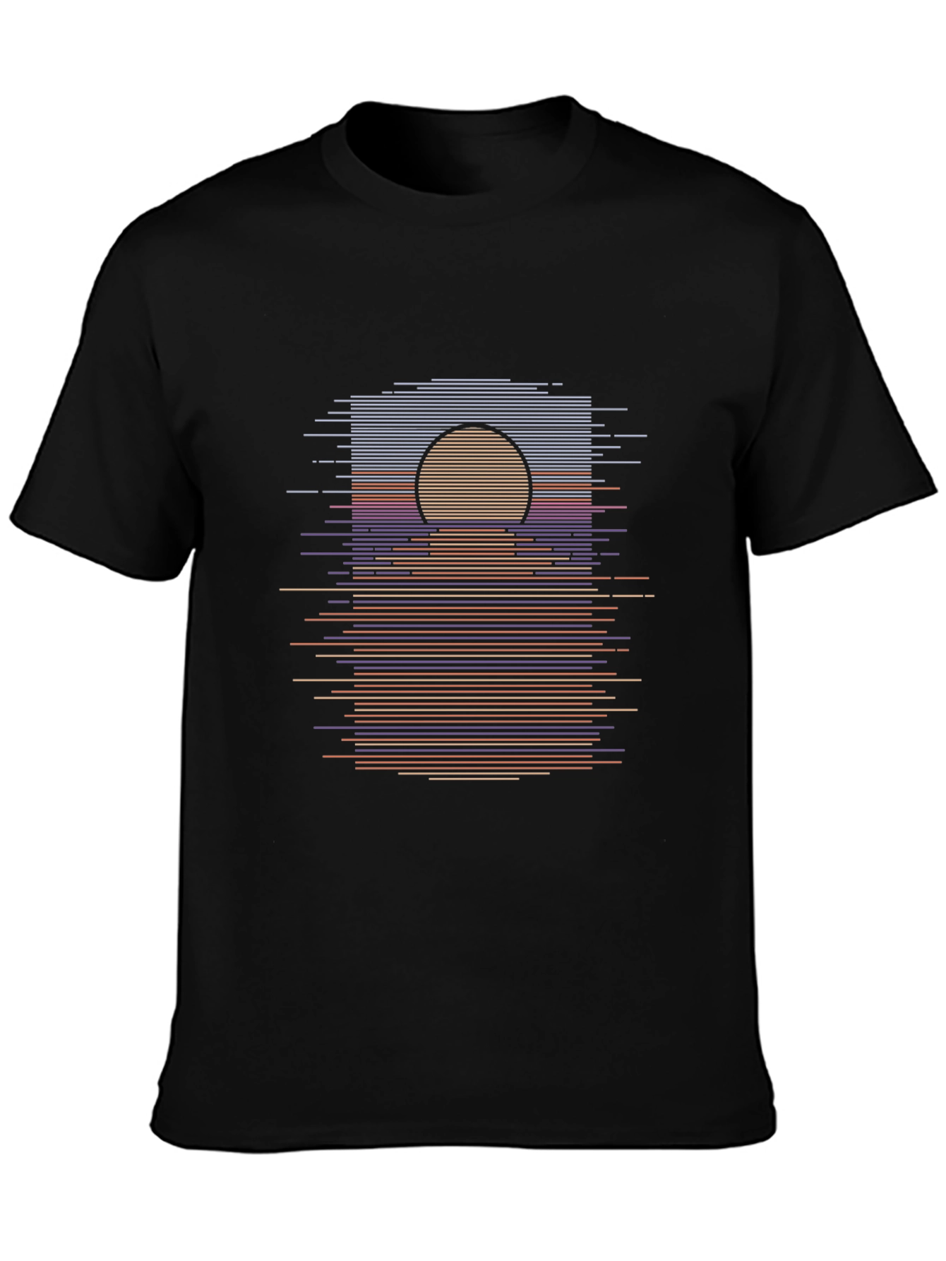 Retro Sunset Graphic Tee - Black
