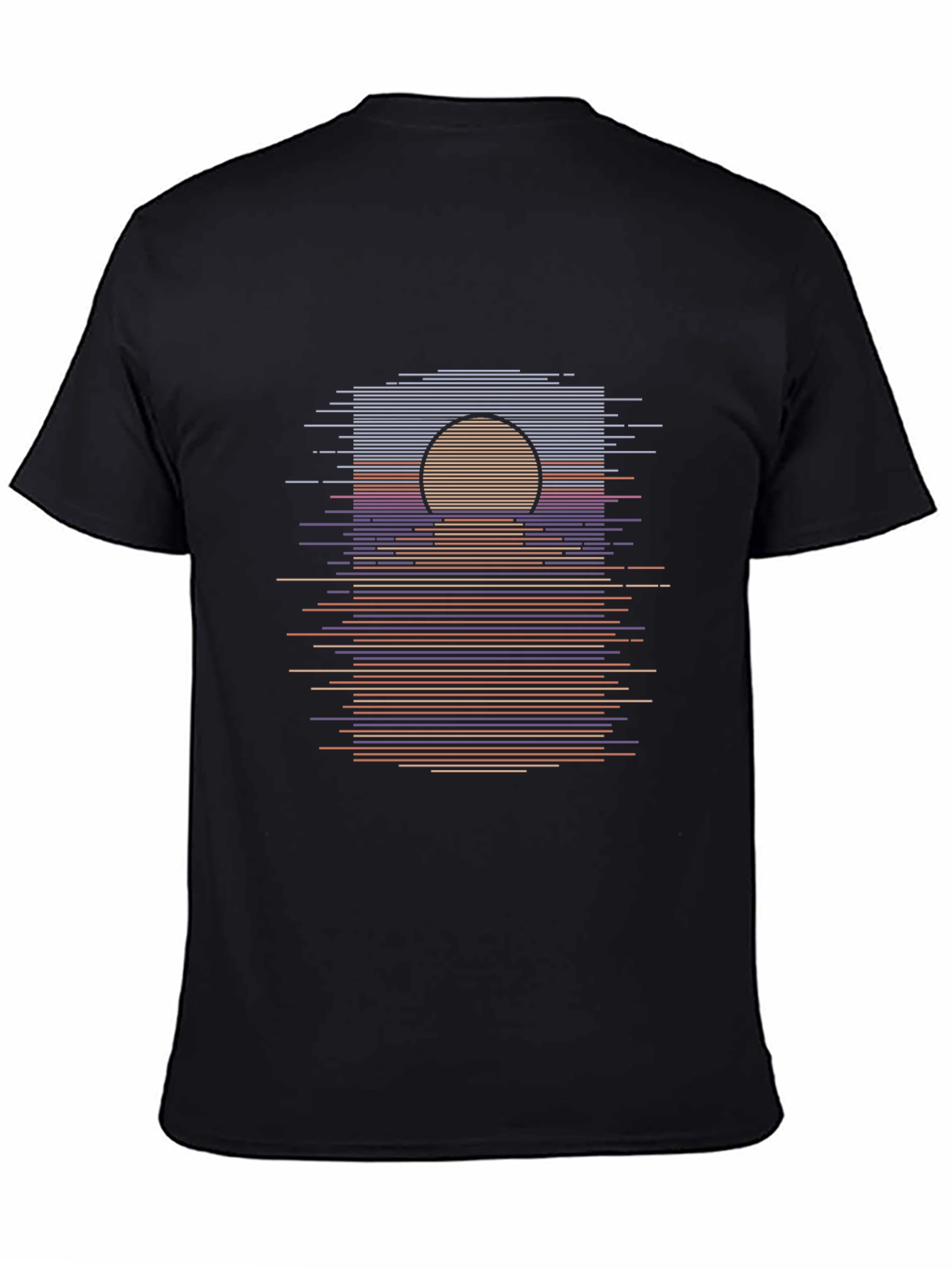 Retro Sunset Graphic Tee - Black