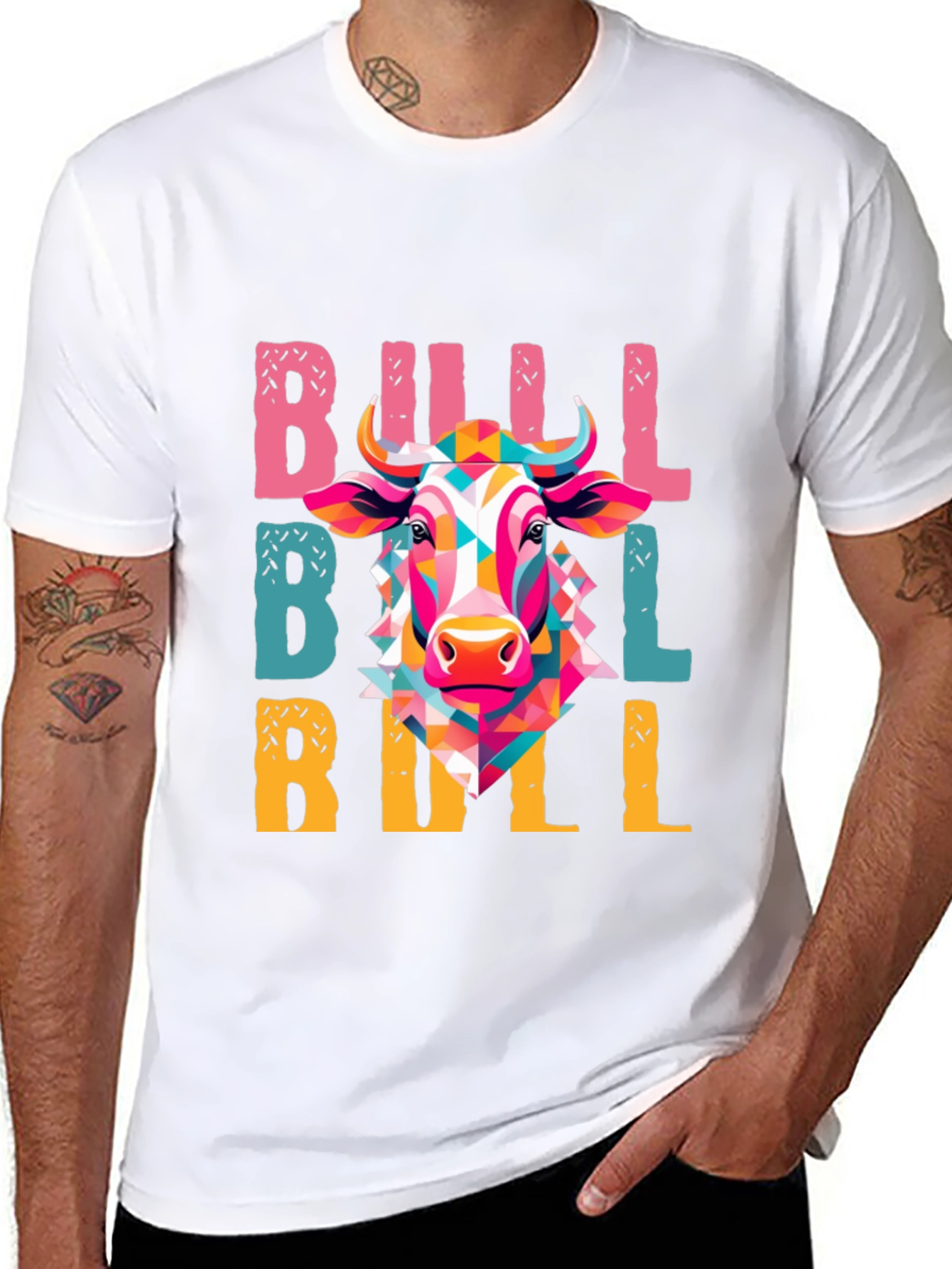 Geometric Bull Graphic Tee