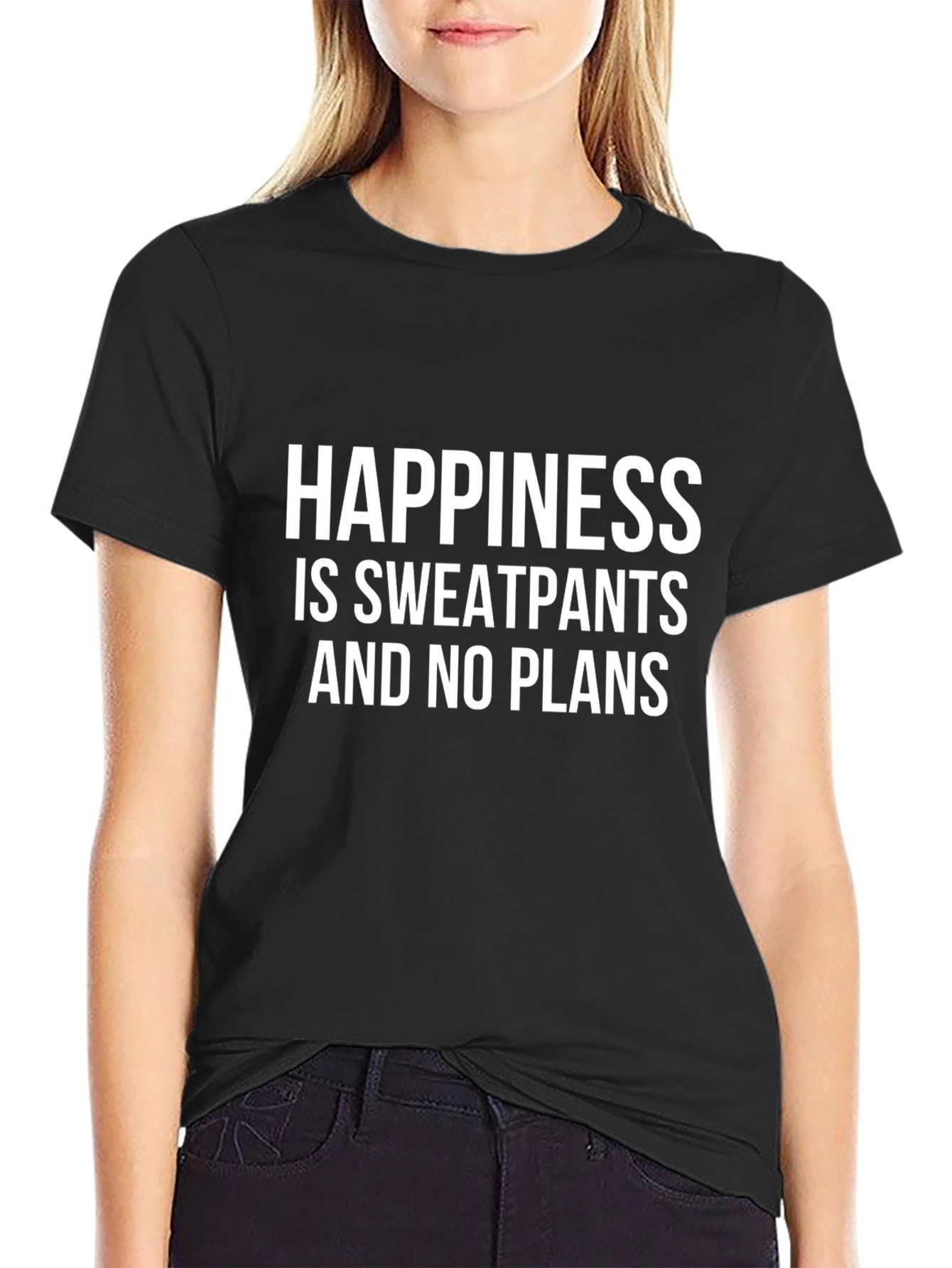 Happiness Sweatpants & No Plans Black T-Shirt