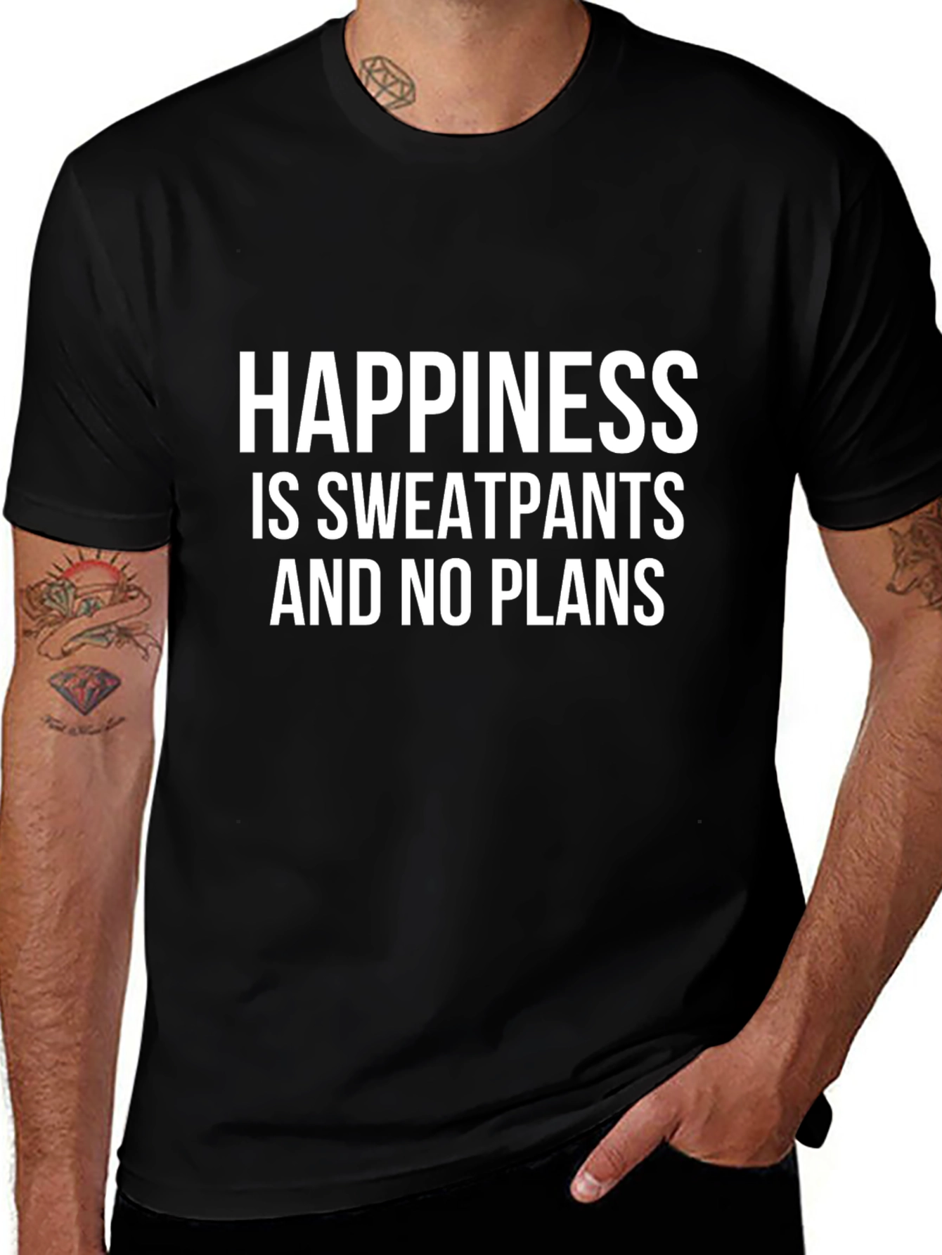Happiness Sweatpants & No Plans Black T-Shirt