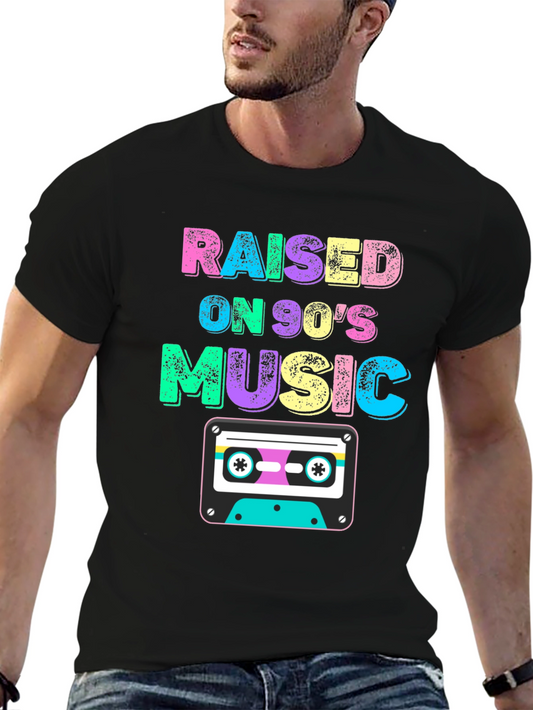 Raised on 90s Music Black T-Shirt