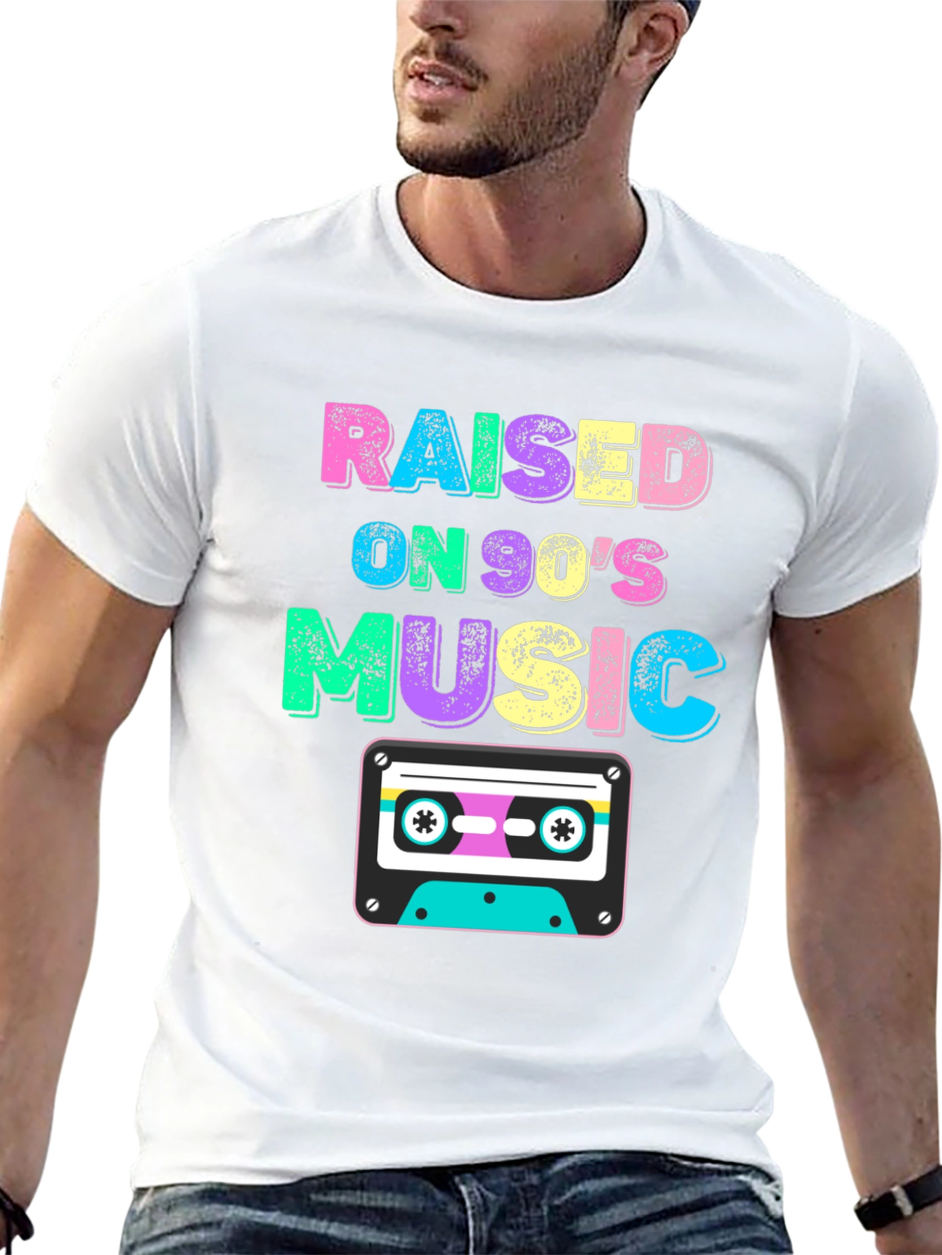 Raised on 90s Music Black T-Shirt