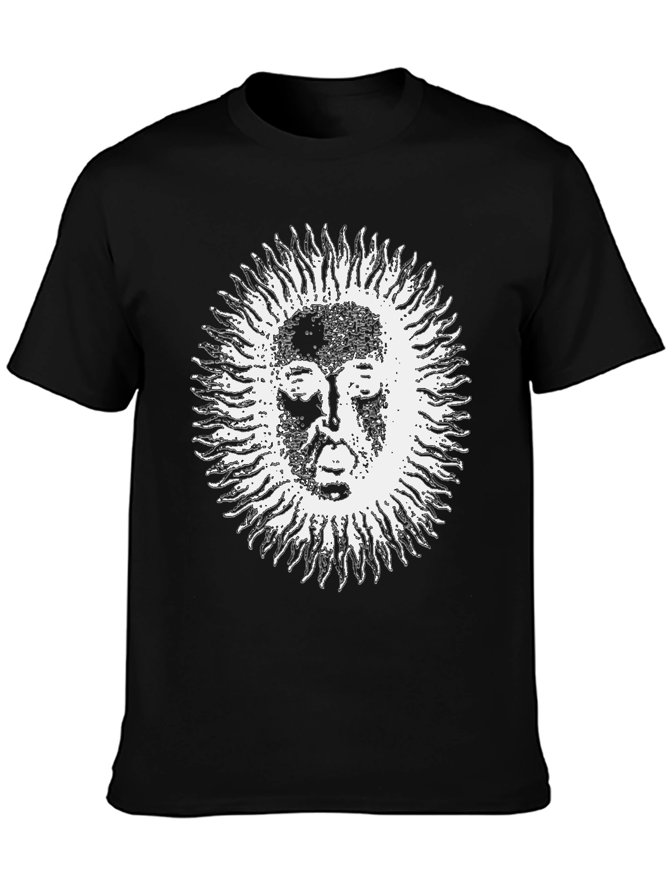 Mystic Sun Face Graphic Black T-Shirt