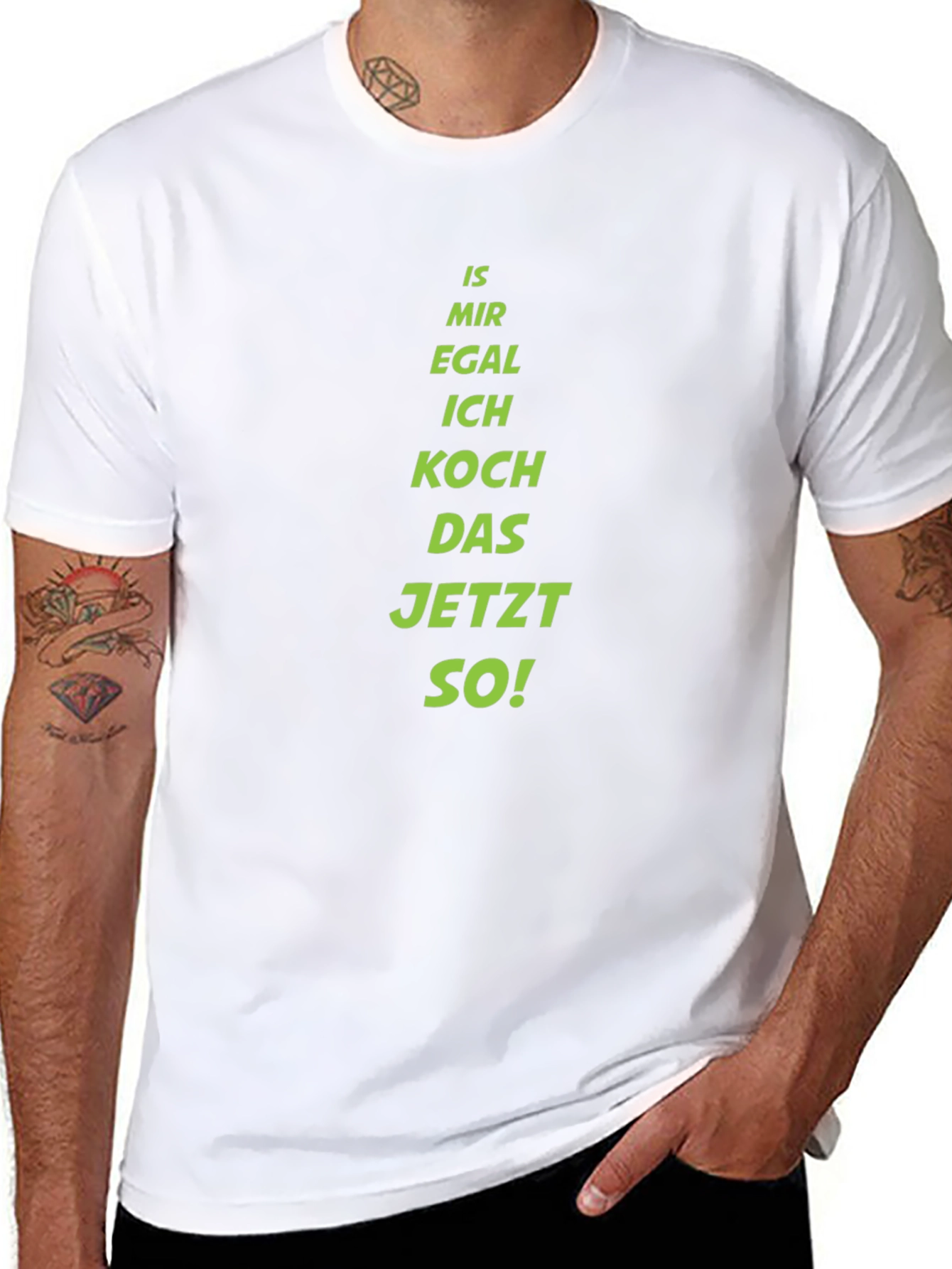 Funny German Cooking T-Shirt - Is Mir Egal Design