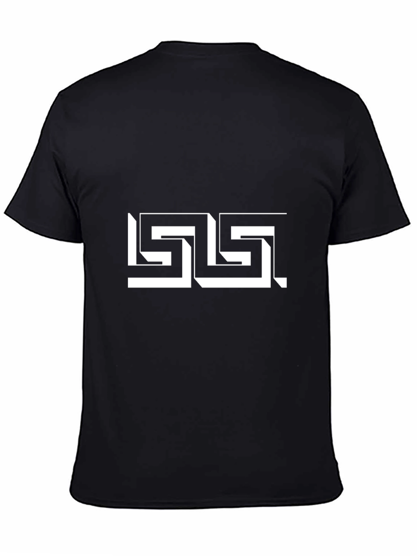 Geometric Graphic Print Black T-Shirt for Men