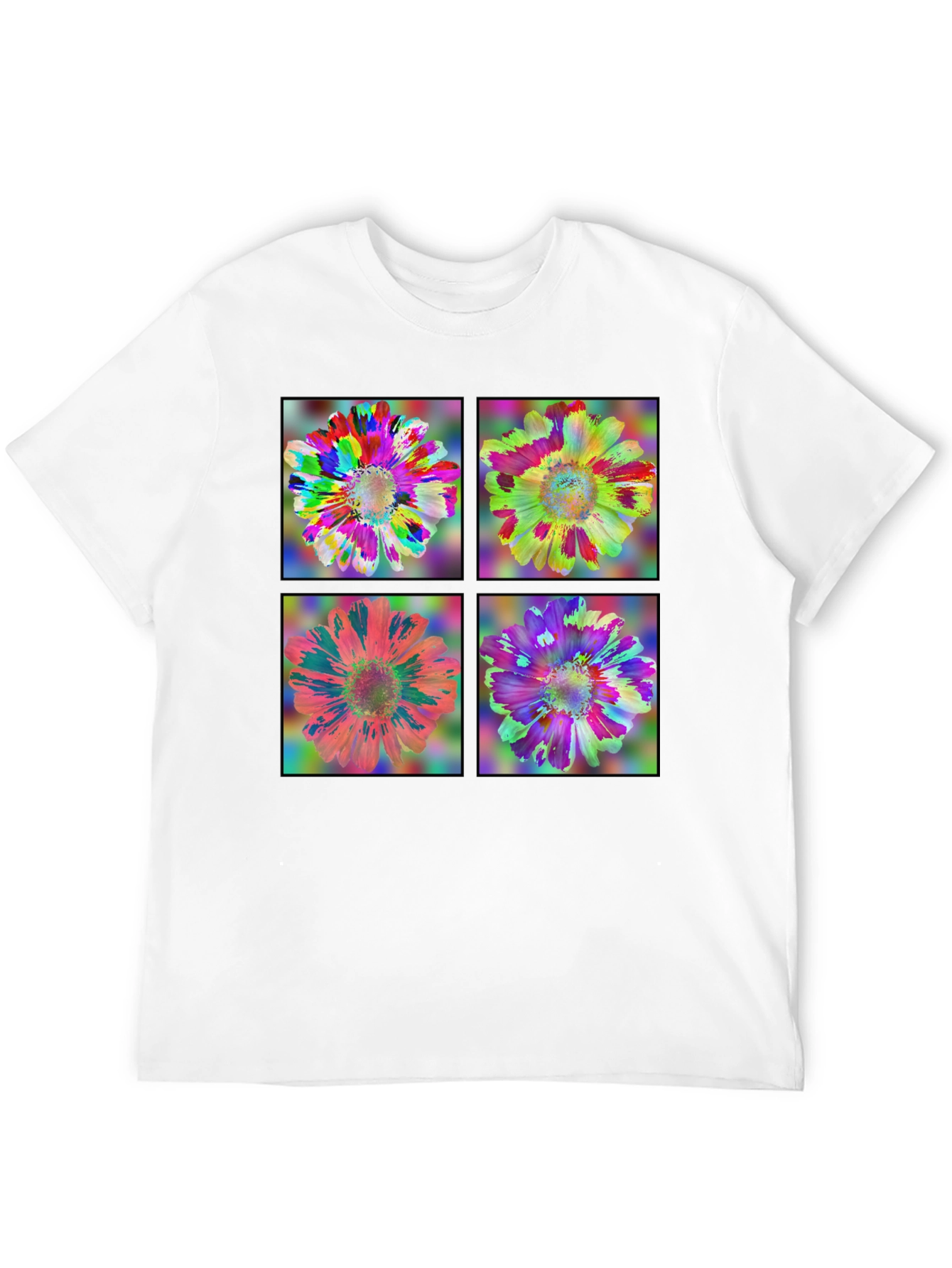 Floral Art Black T-Shirt