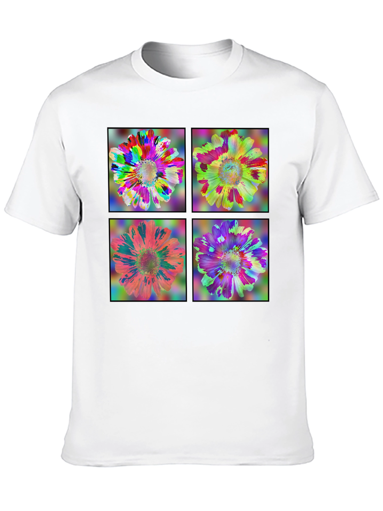 Floral Art Black T-Shirt