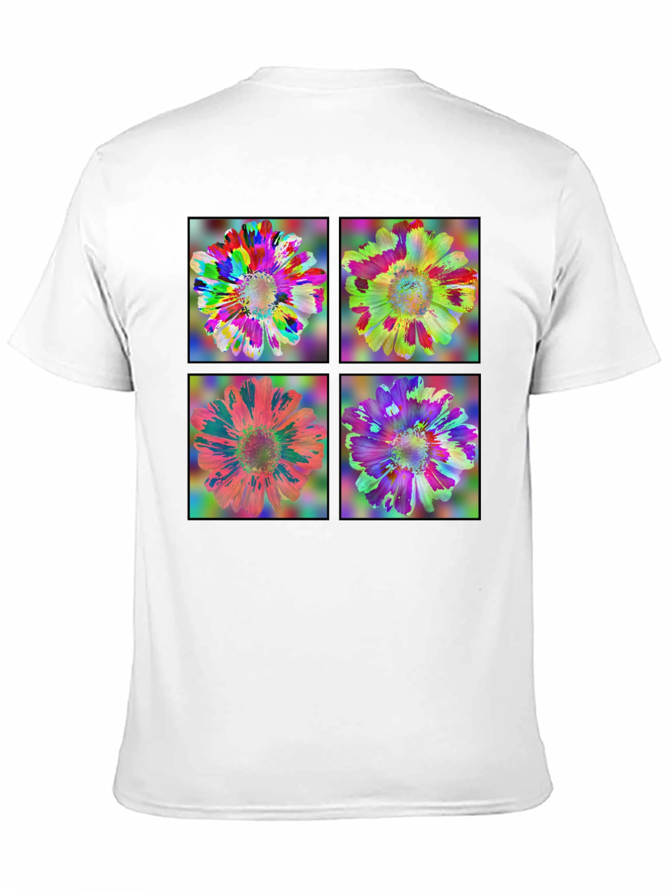 Floral Art Black T-Shirt