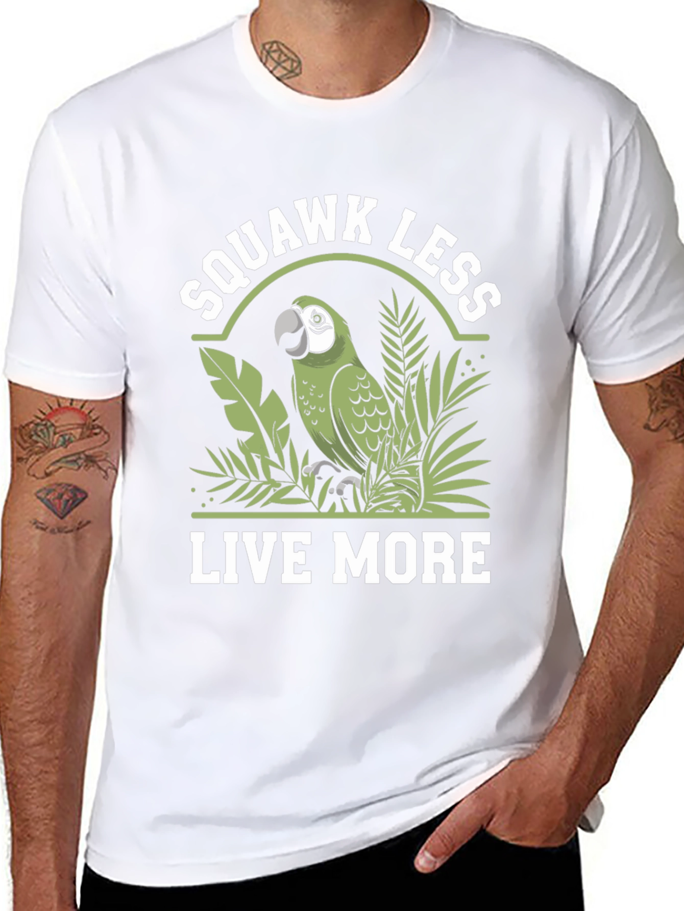 Squawk Less Live More Parrot T-Shirt