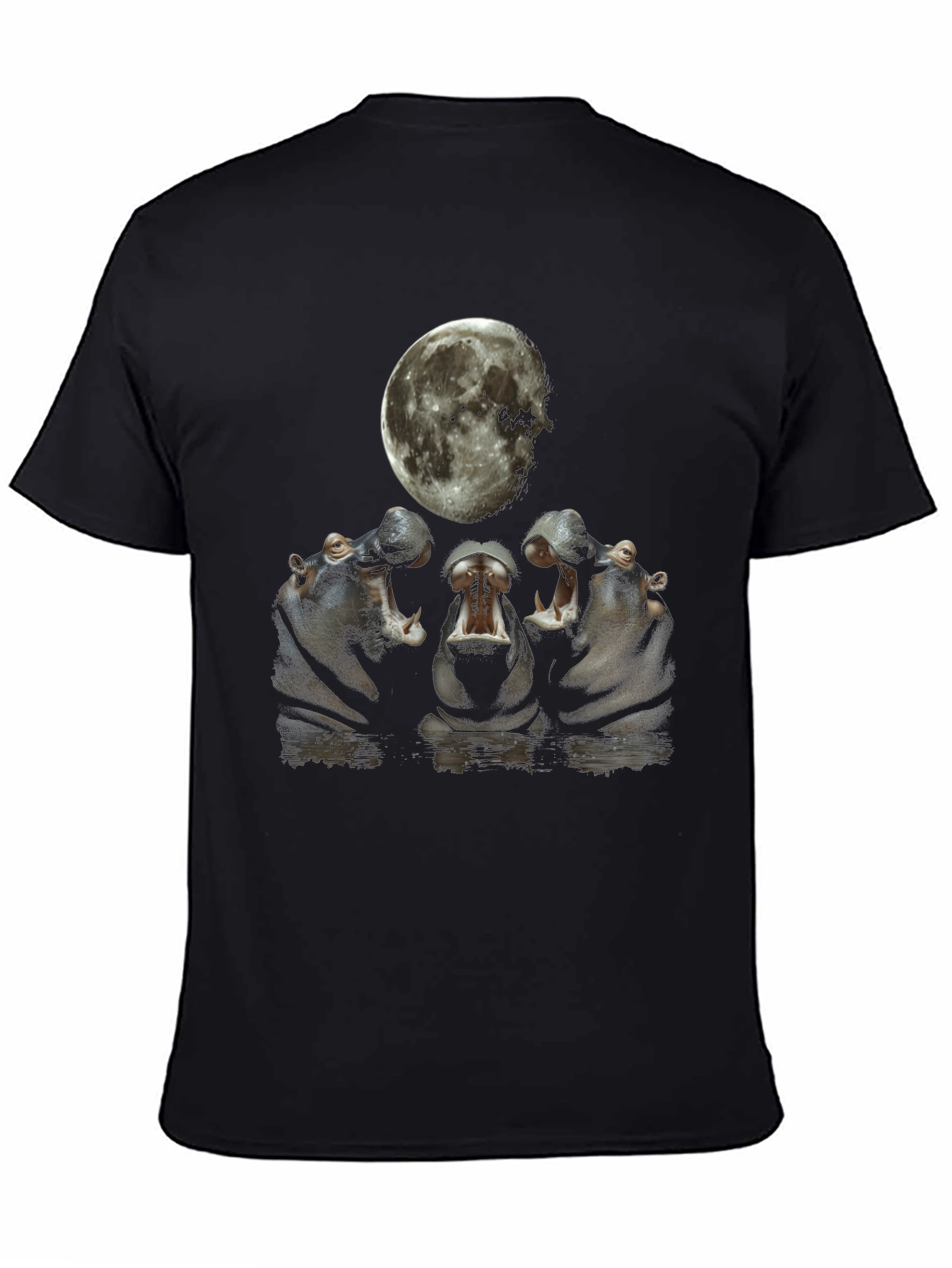 Hippo Moon Graphic Tee - Unique Animal Design