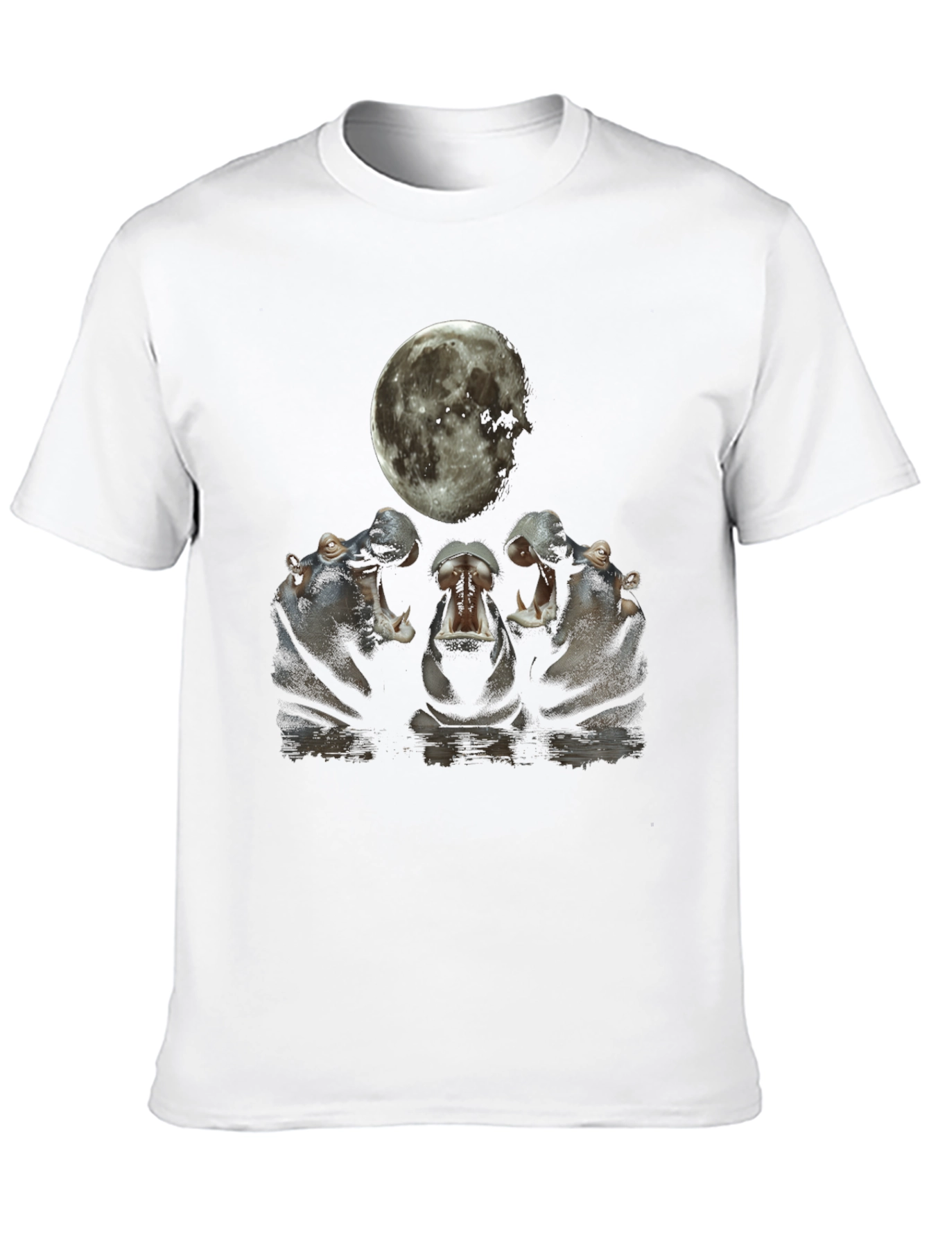 Hippo Moon Graphic Tee - Unique Animal Design