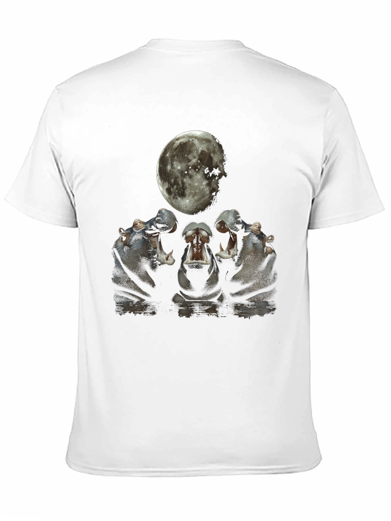 Hippo Moon Graphic Tee - Unique Animal Design