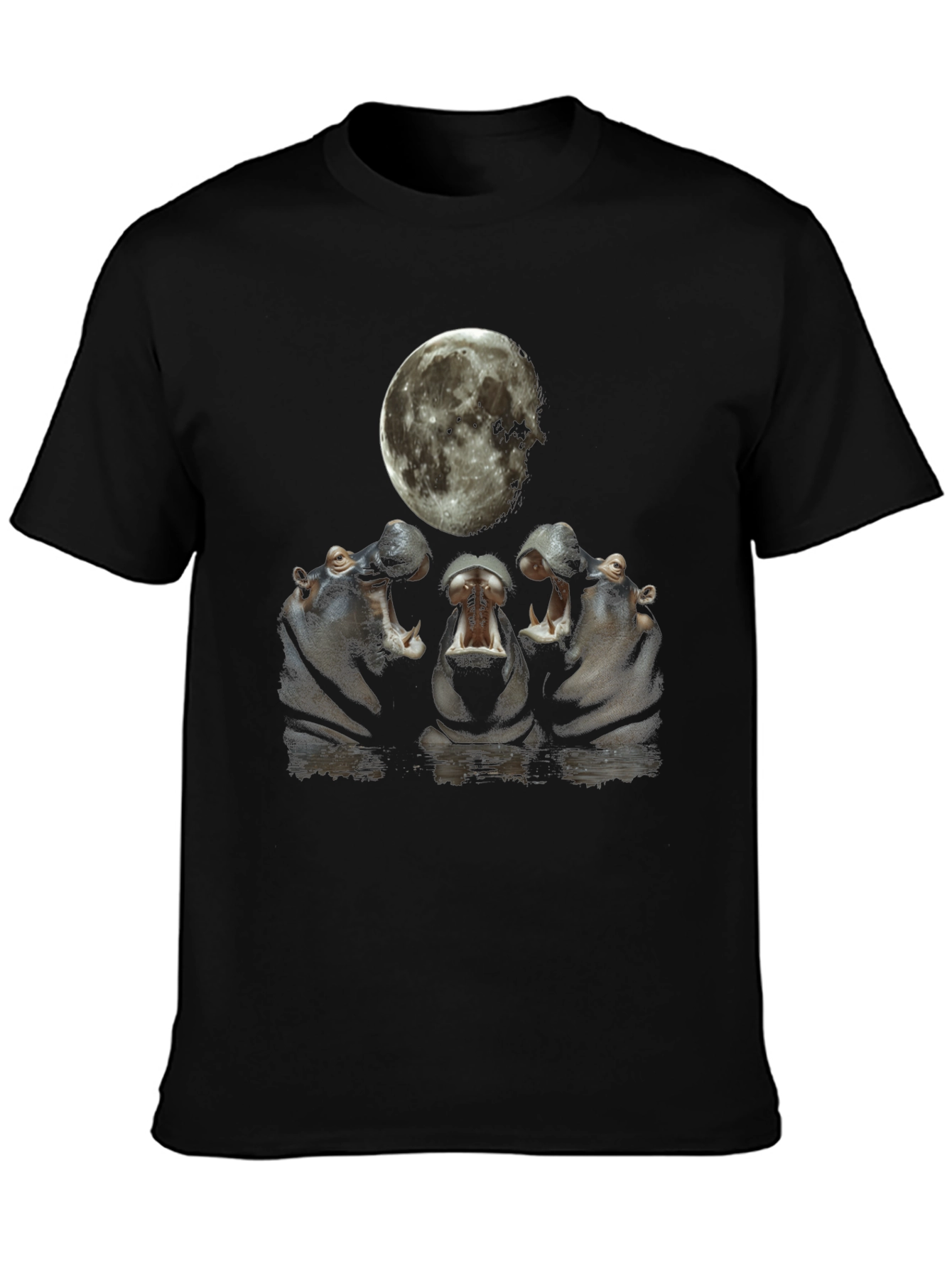 Hippo Moon Graphic Tee - Unique Animal Design