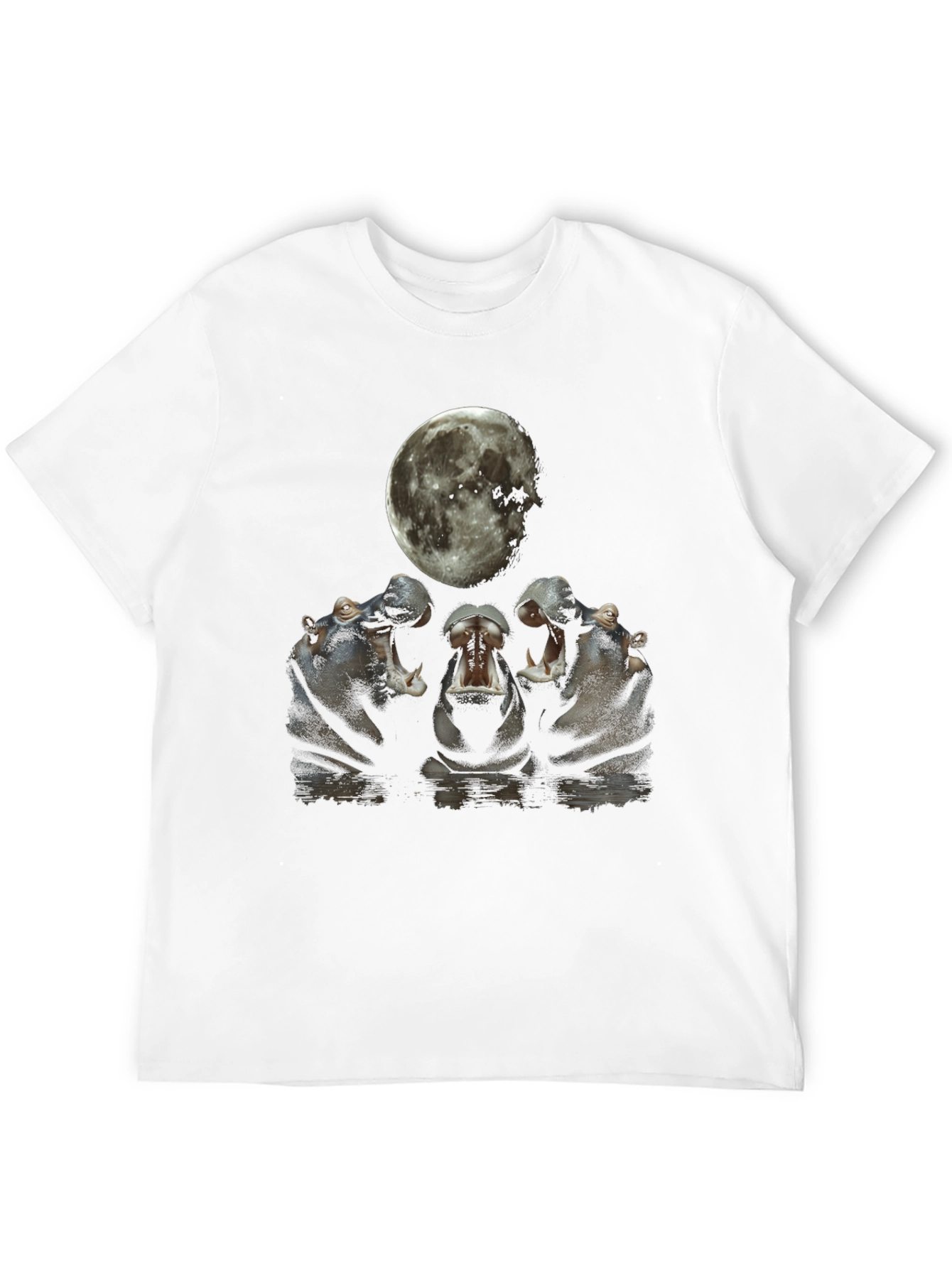 Hippo Moon Graphic Tee - Unique Animal Design