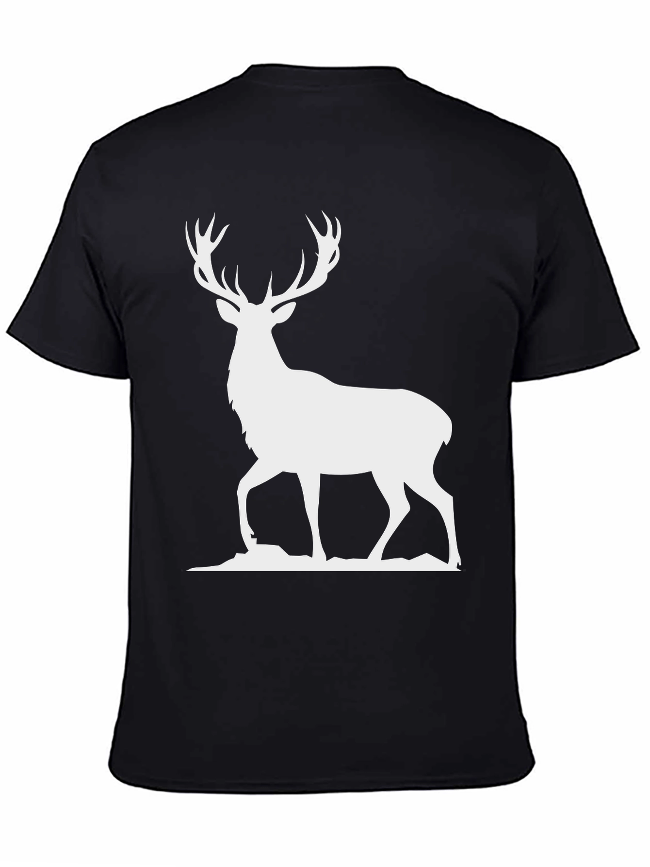 Deer Silhouette Graphic Tee - Black