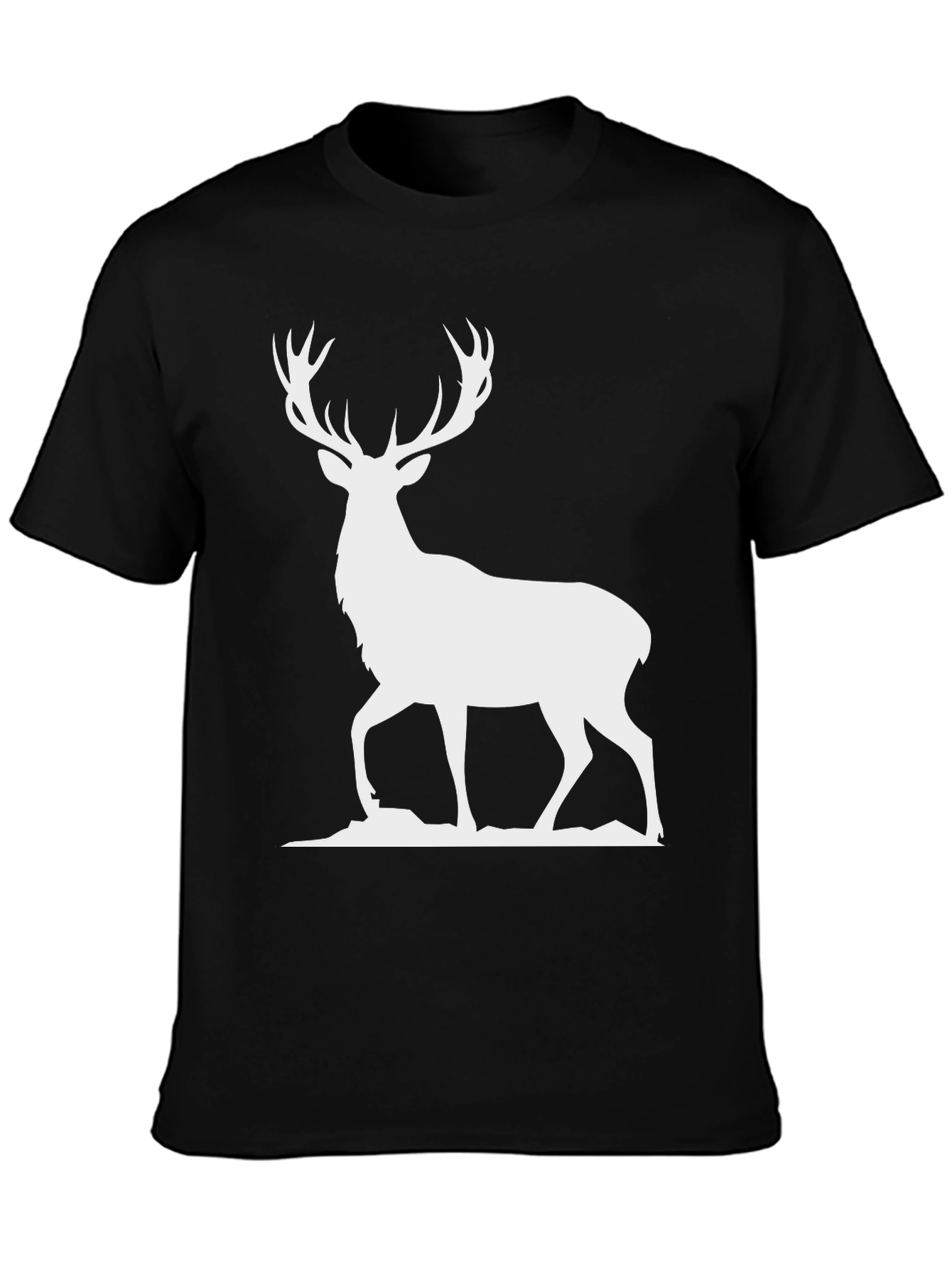Deer Silhouette Graphic Tee - Black
